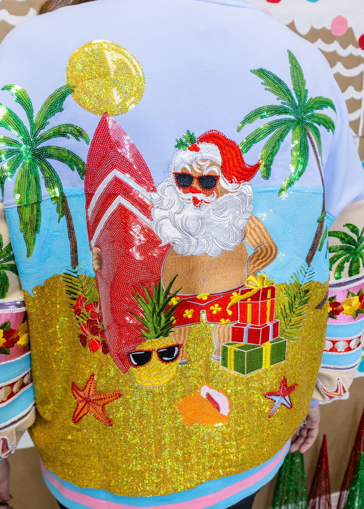 Multi Vintage Vacation Santa Sweatshirt