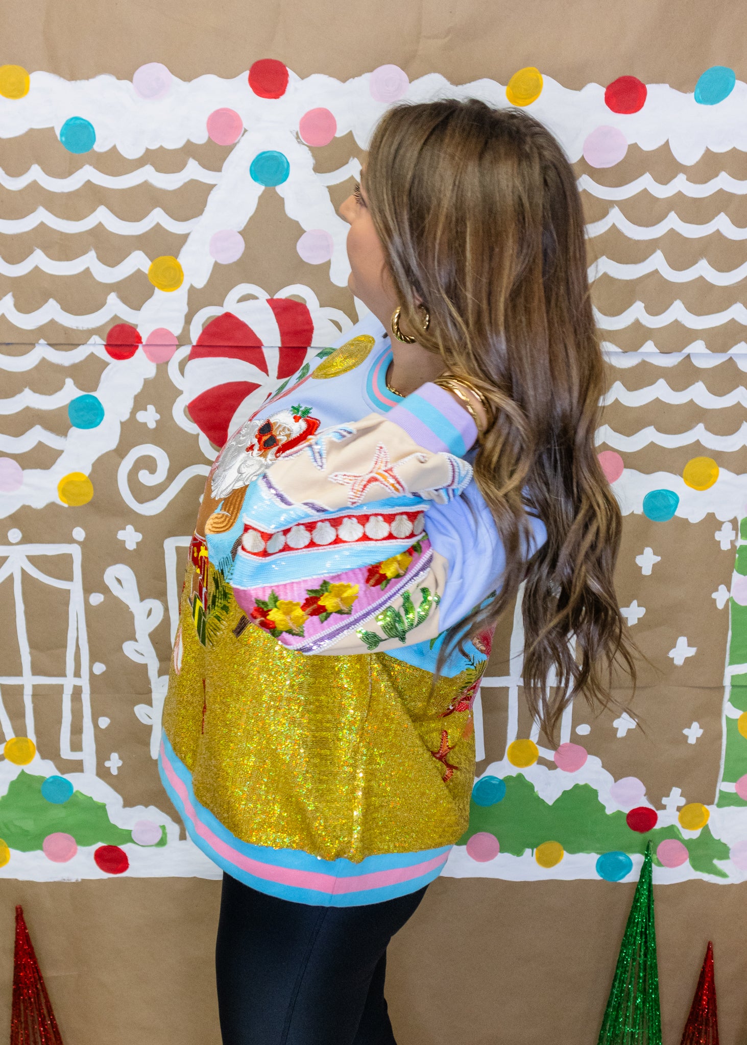 Multi Vintage Vacation Santa Sweatshirt