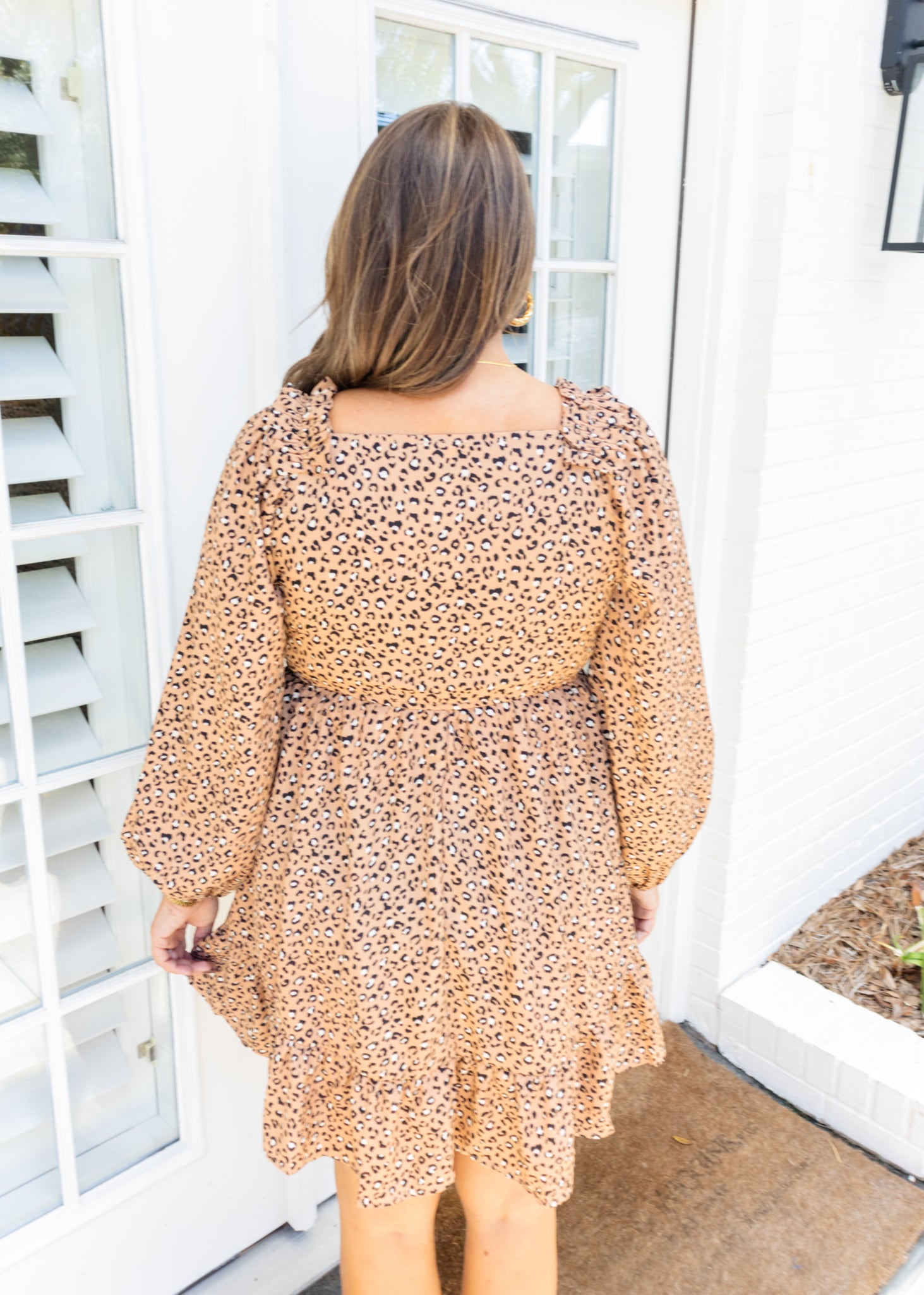 Leopard Smocked Chiffon Dress