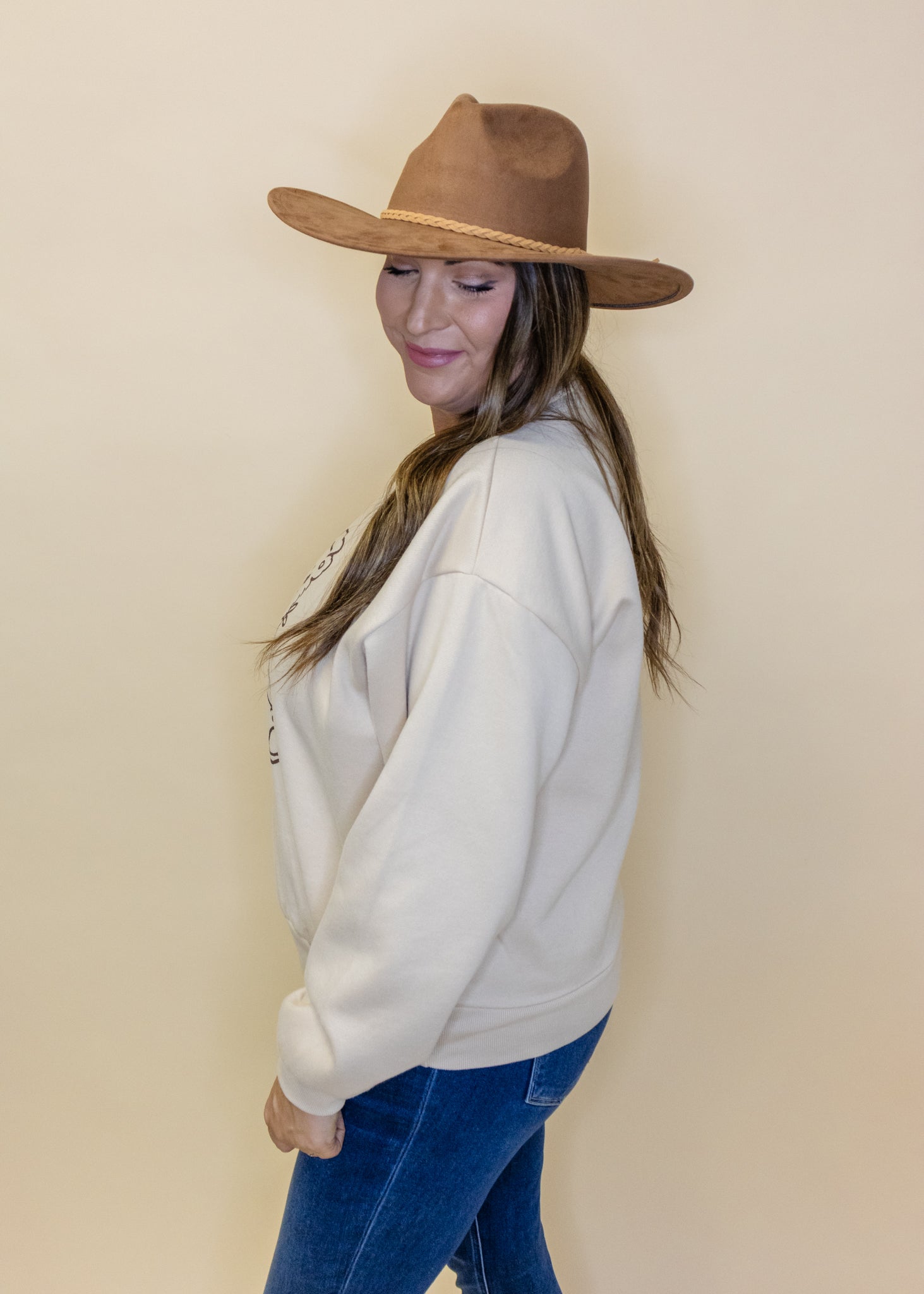 Taupe Howdy Teddy Bear Sweatshirt