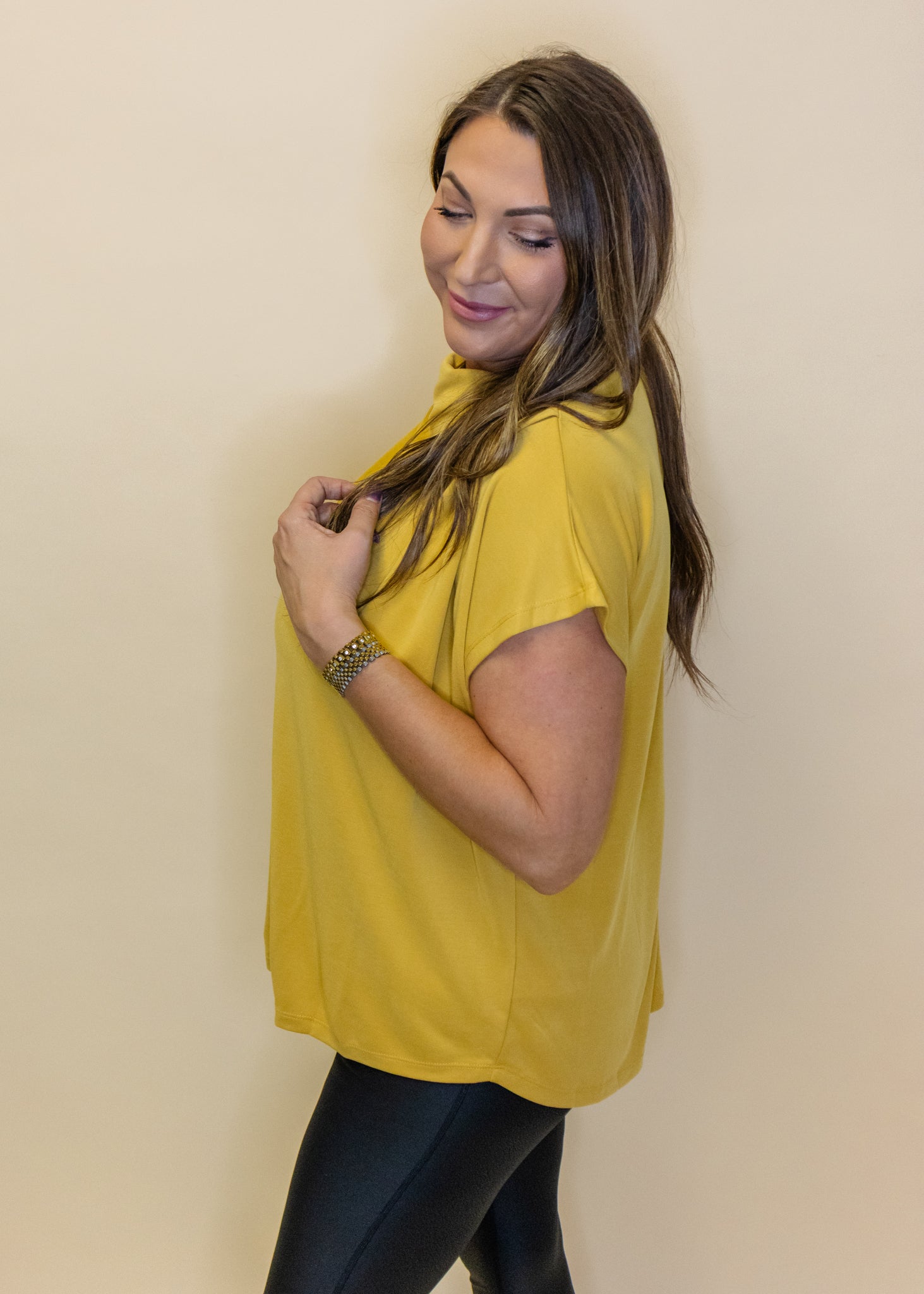 Citron Draped Flowy Top