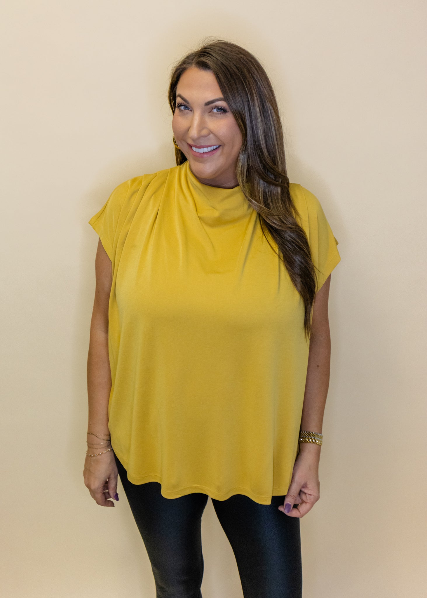 Citron Draped Flowy Top