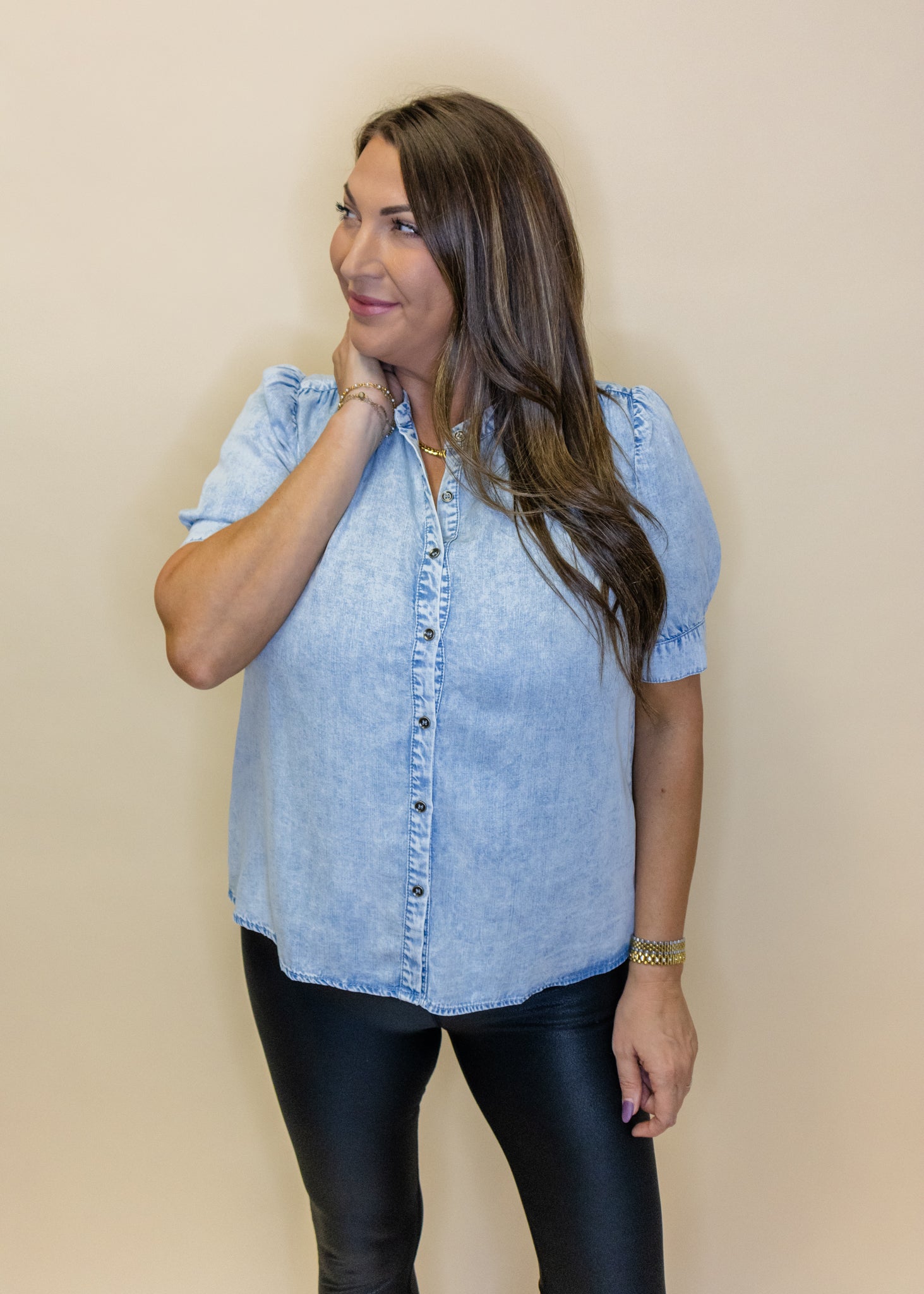 Light Tencel Button Up Top