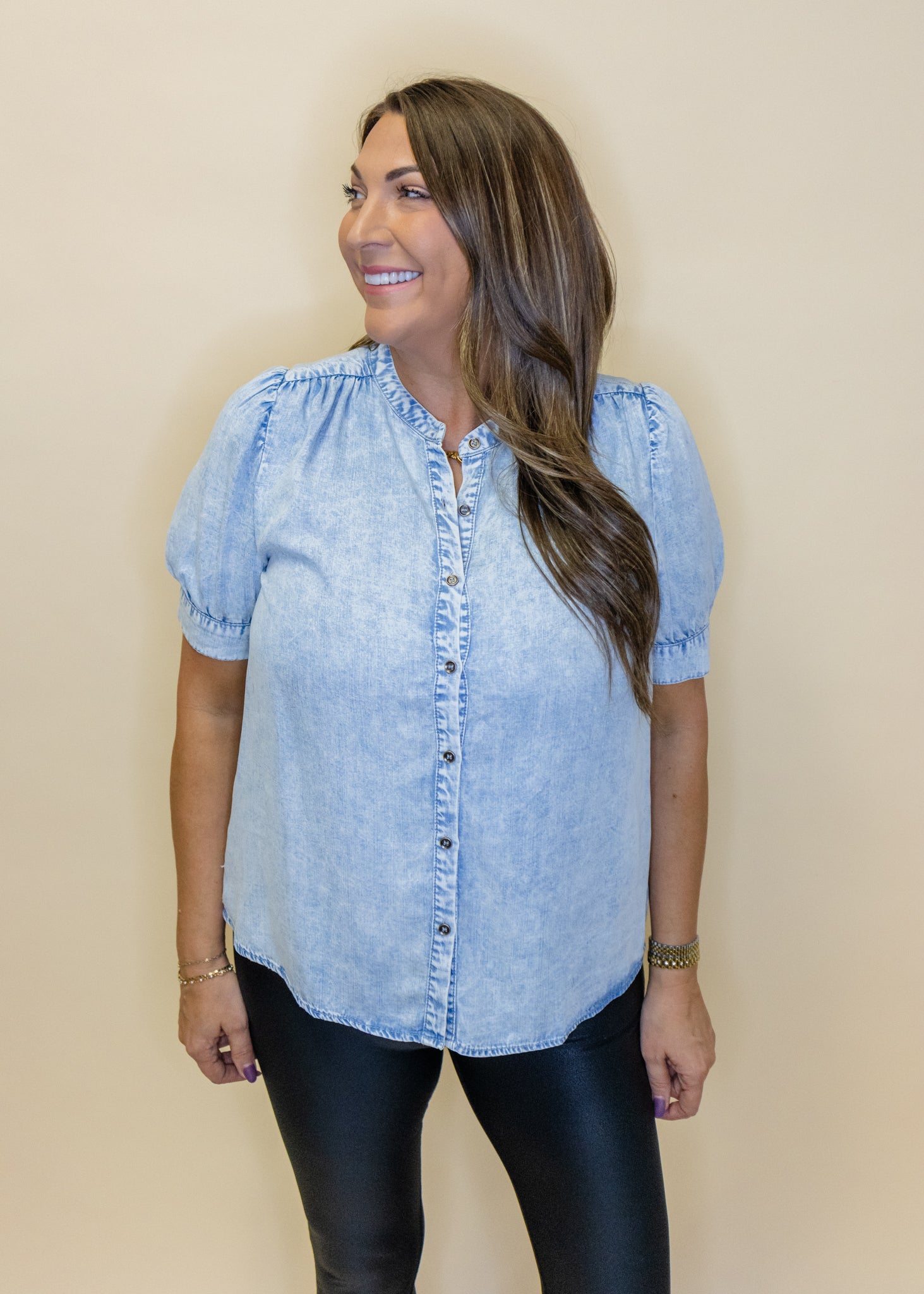 Light Tencel Button Up Top