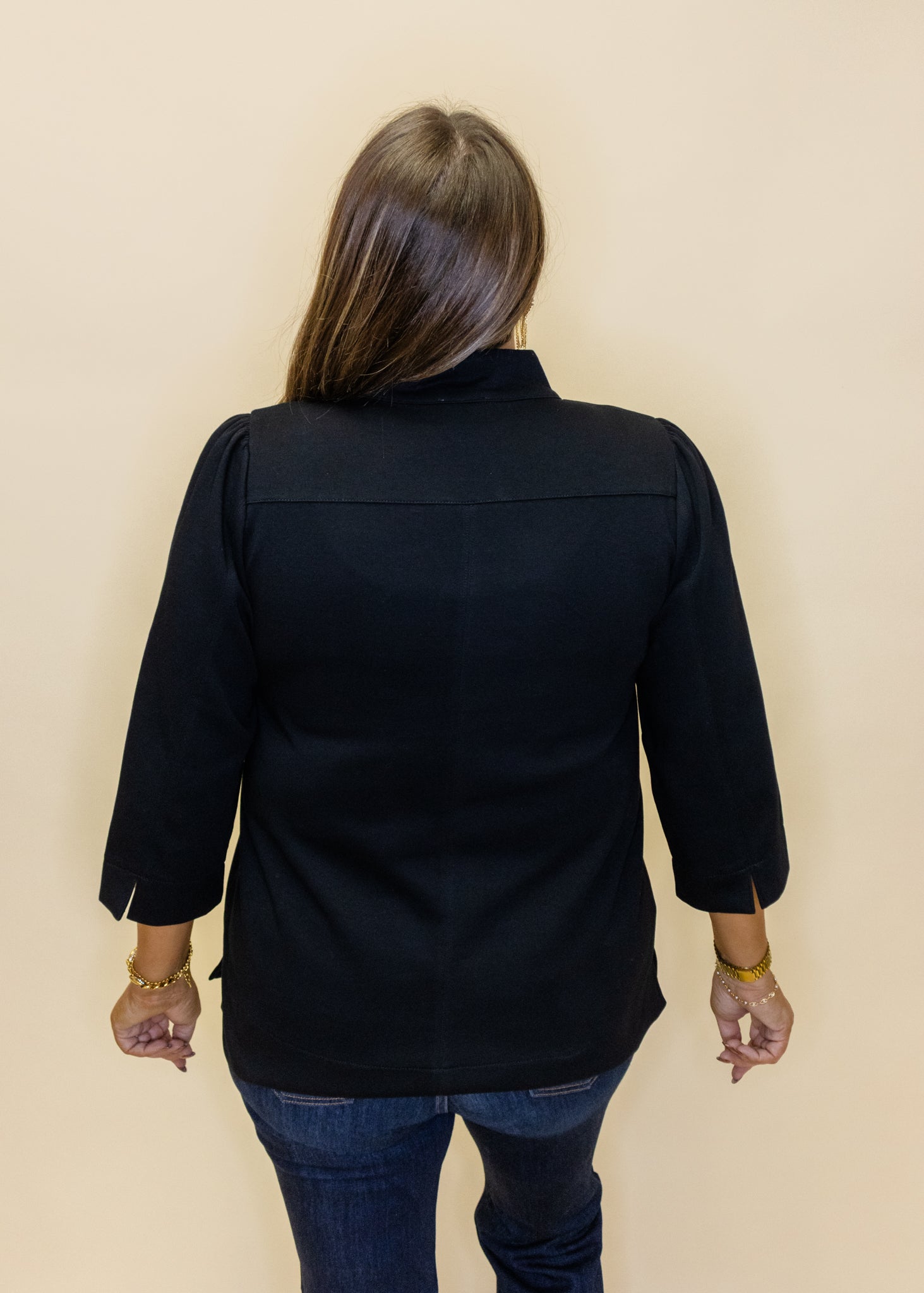 Black Standing Collar Top