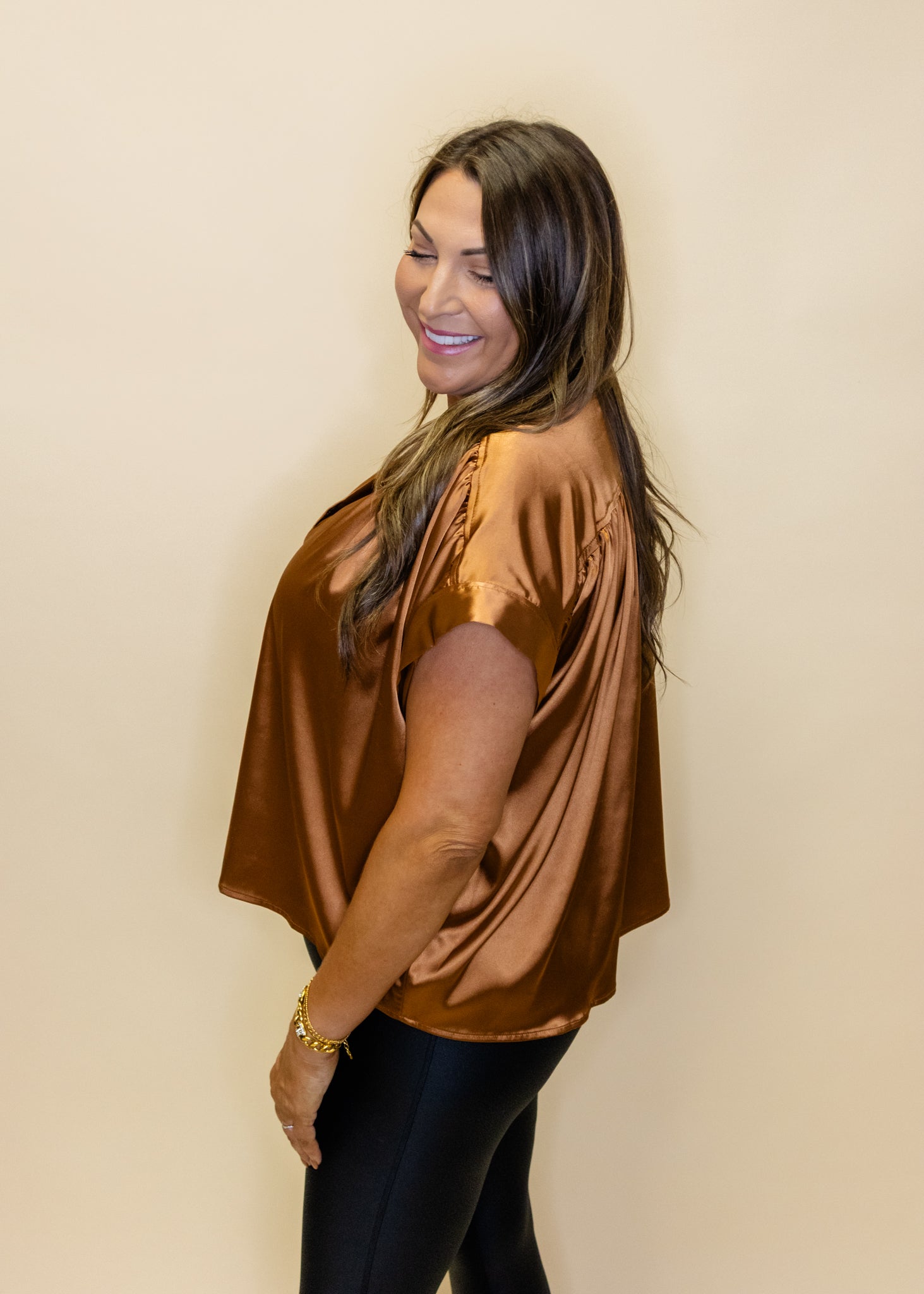 Emerson Copper Placket Top