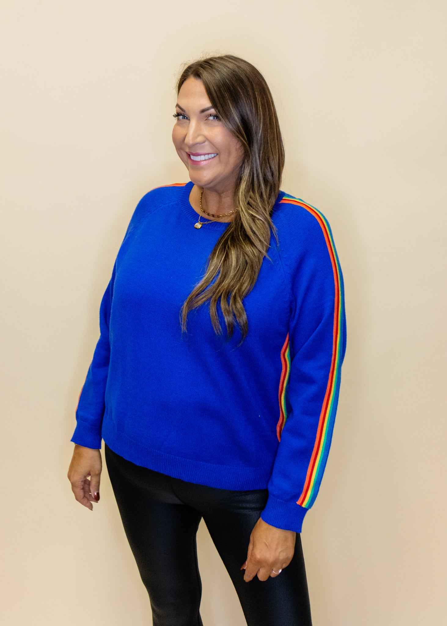 Royal Rainbow Stripe Sweater