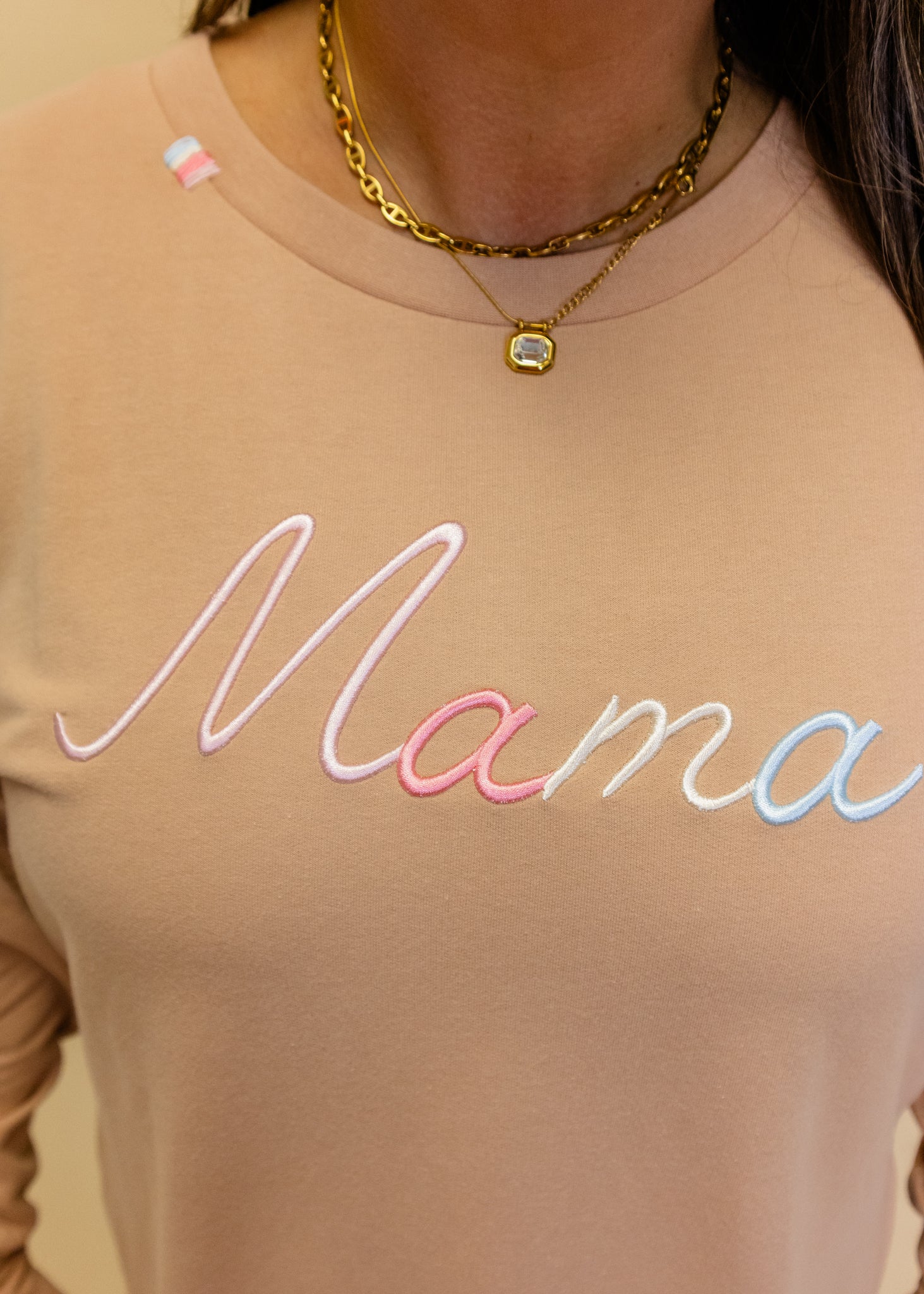 "Mama" 3D Embroidered Multi Color Sweatshirt