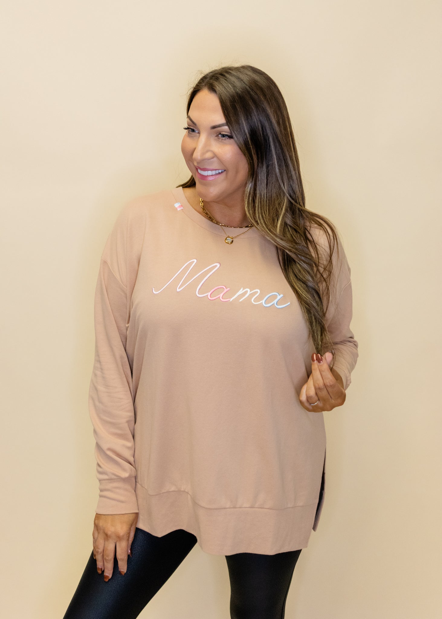 "Mama" 3D Embroidered Multi Color Sweatshirt
