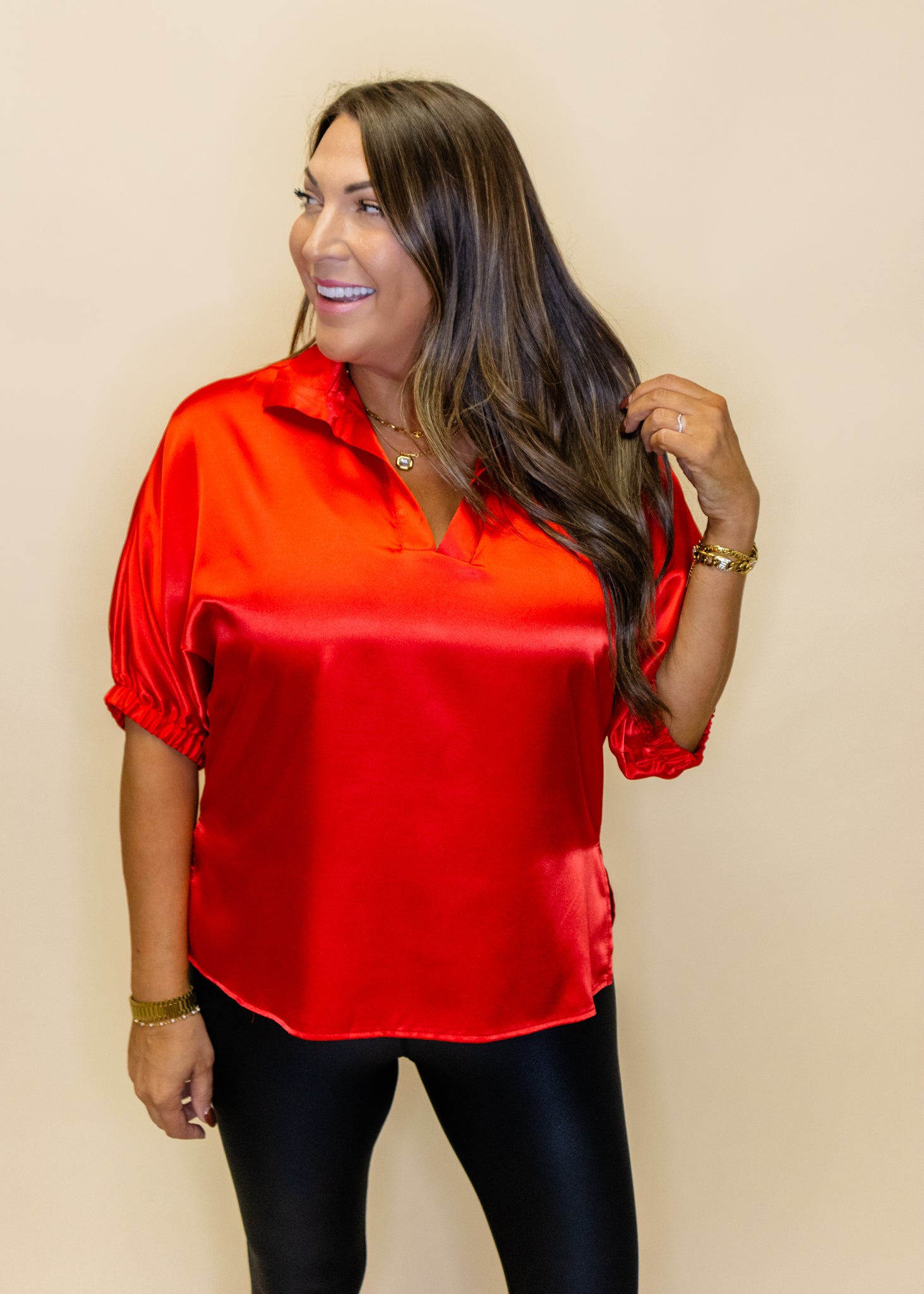 Sloan Chili Pepper Collar Top