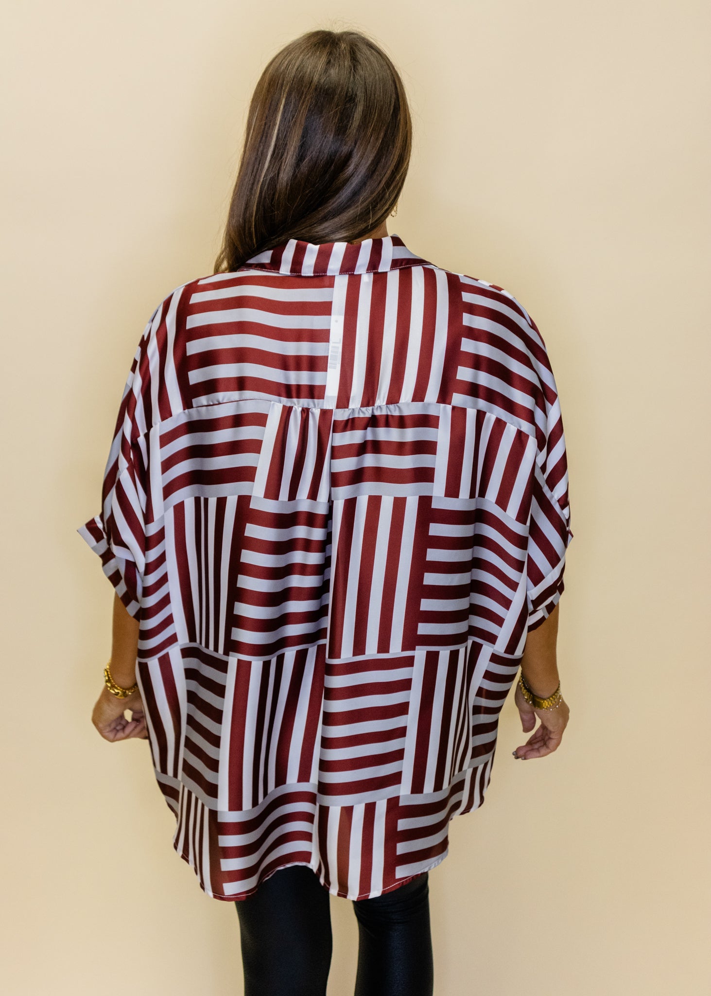 Arizona Deep Stripes Button Down Top