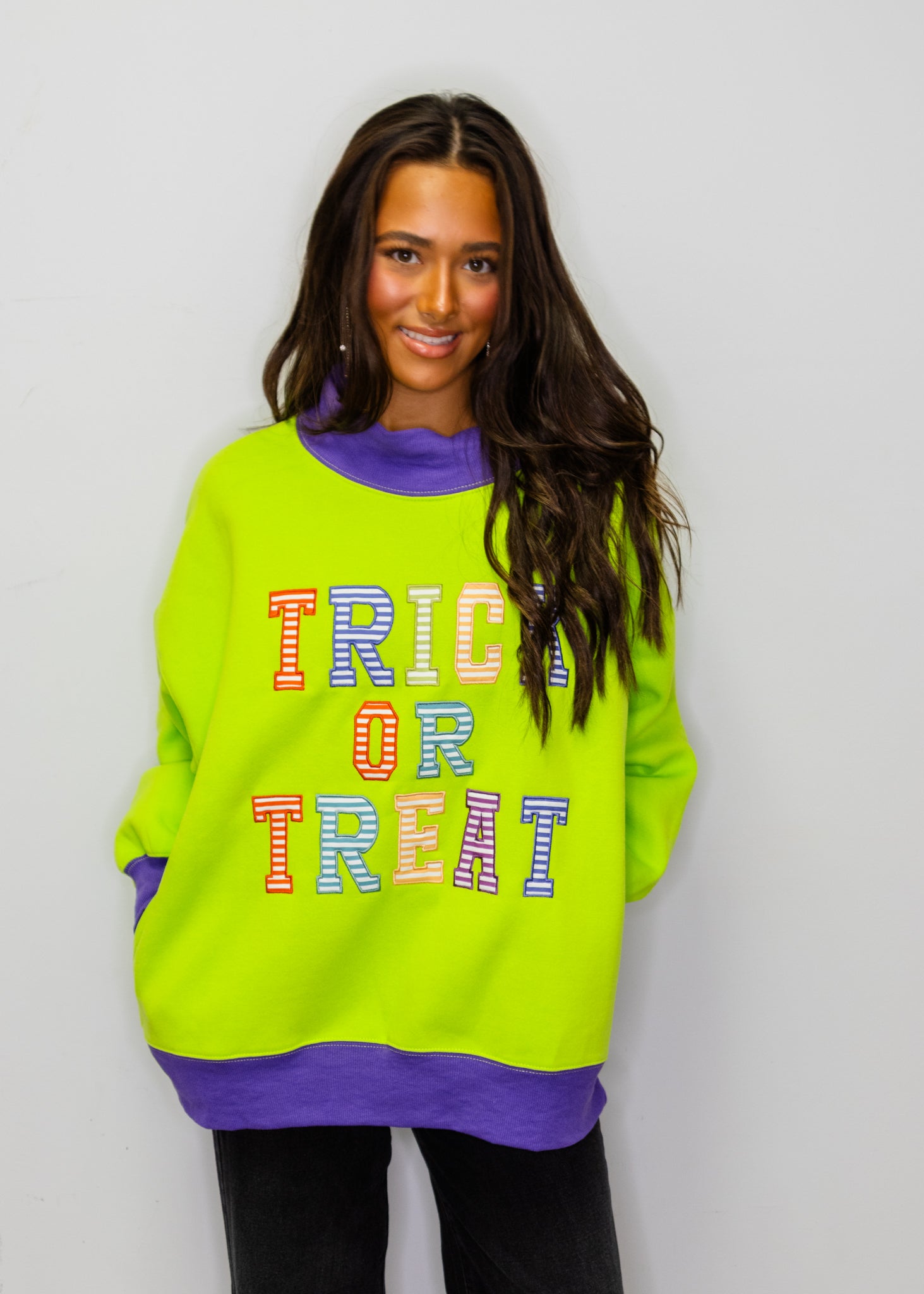 Lime Green Trick or Treat Sweatshirt