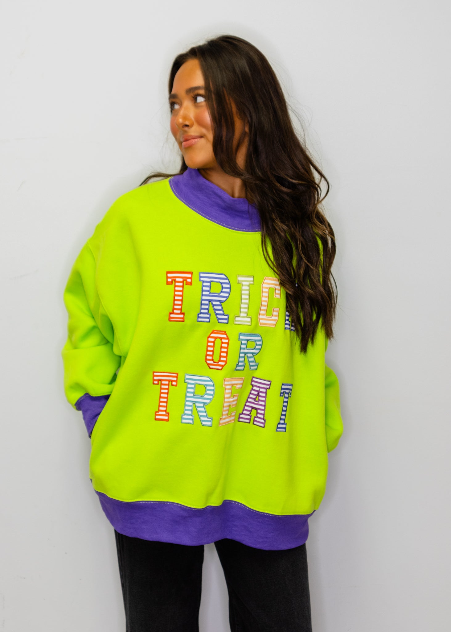 Lime Green Trick or Treat Sweatshirt
