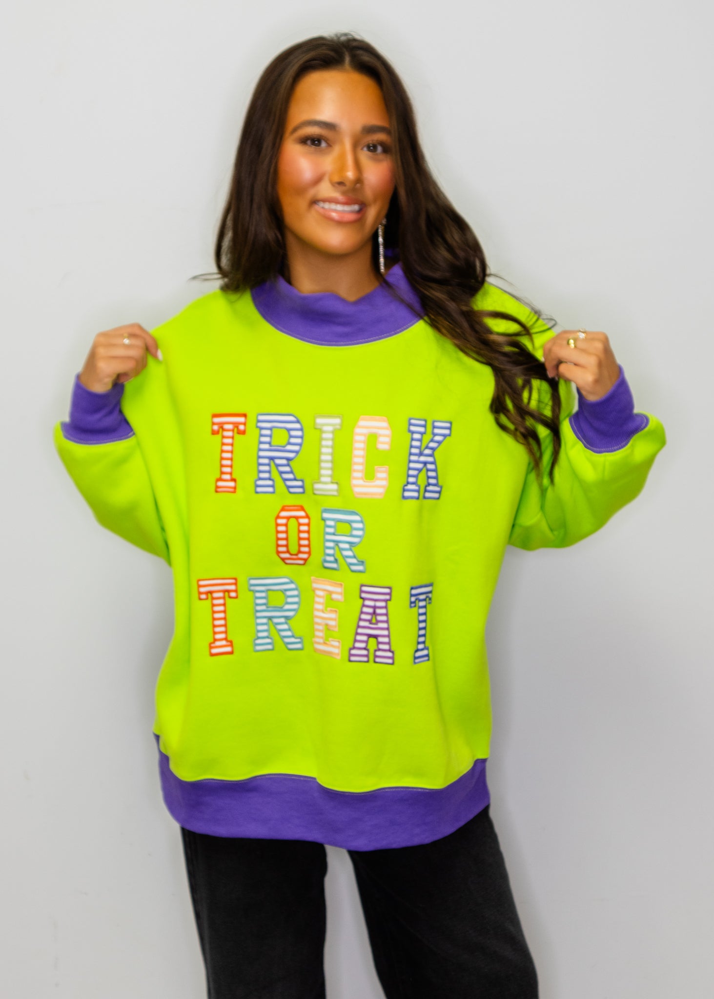 Lime Green Trick or Treat Sweatshirt