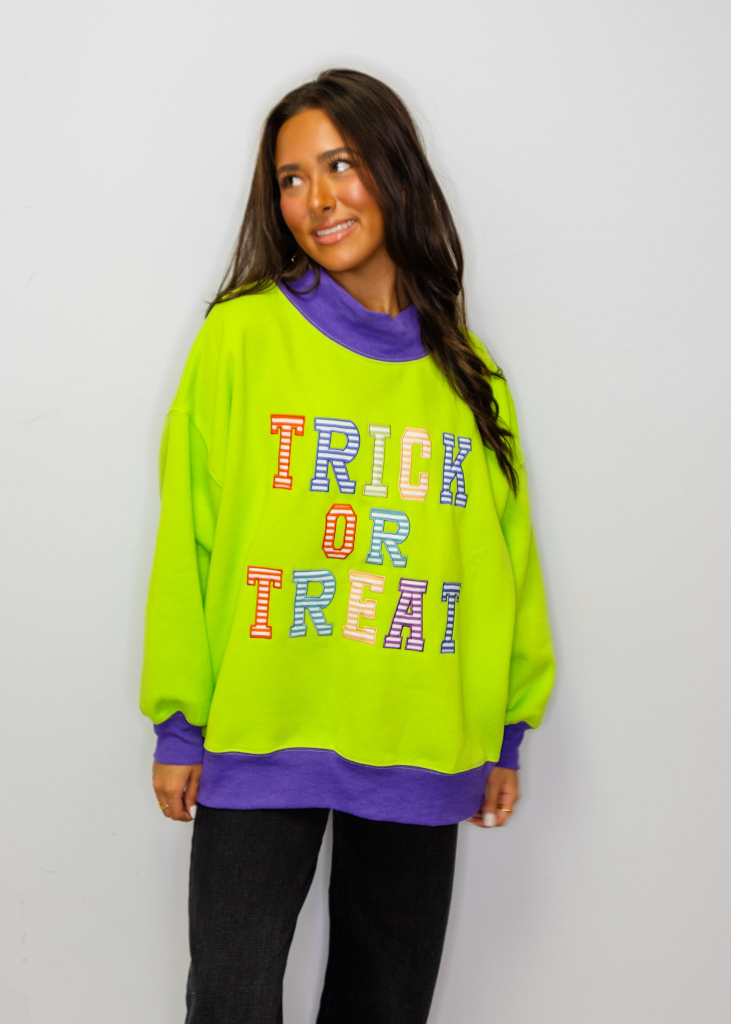 Lime Green Trick or Treat Sweatshirt