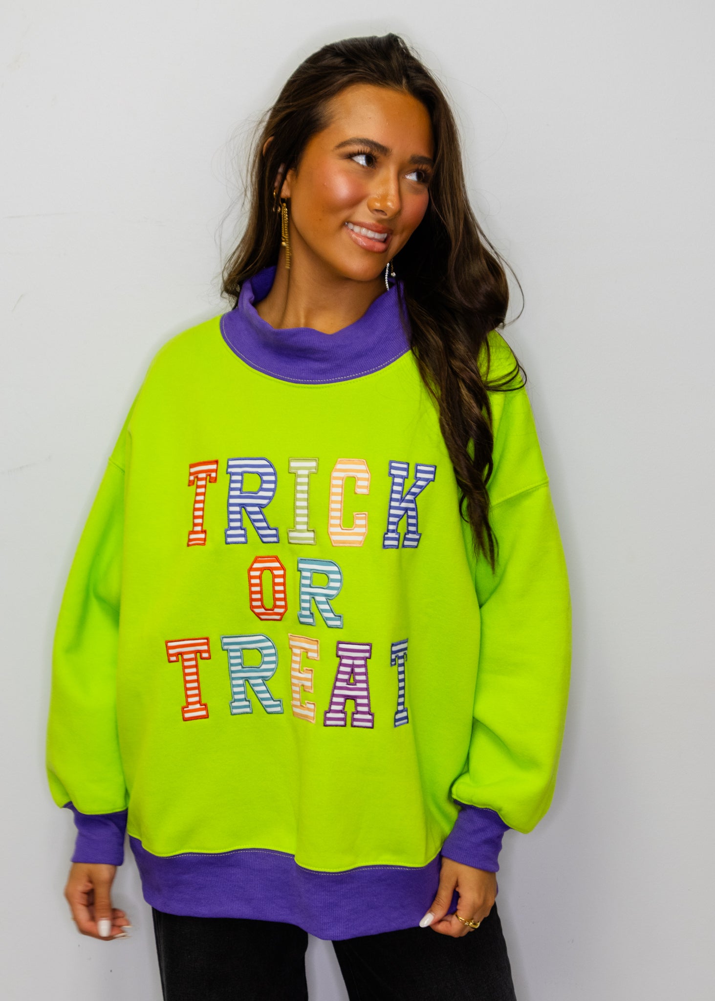 Lime Green Trick or Treat Sweatshirt