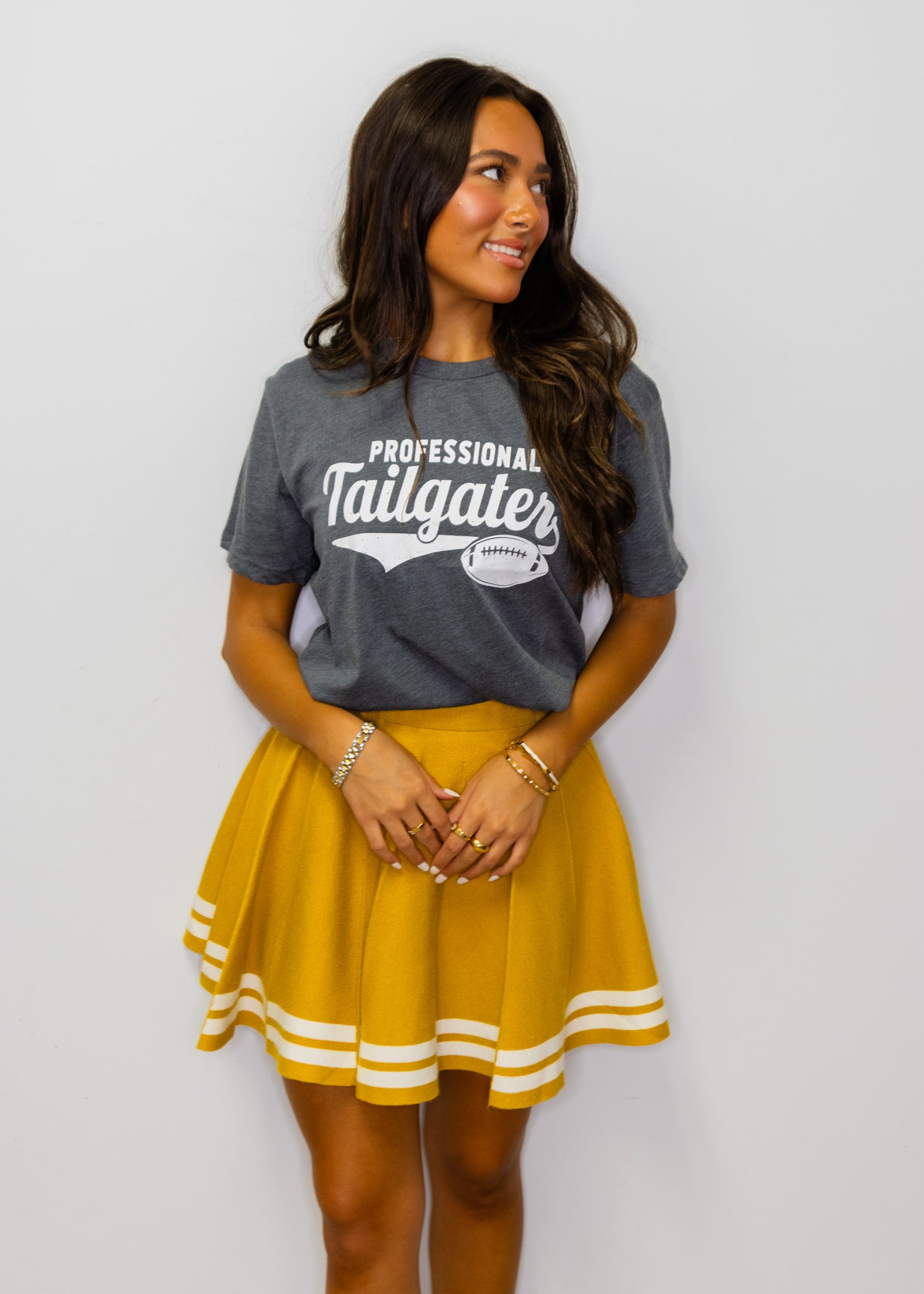 Gold Game Day Stripe Skirt