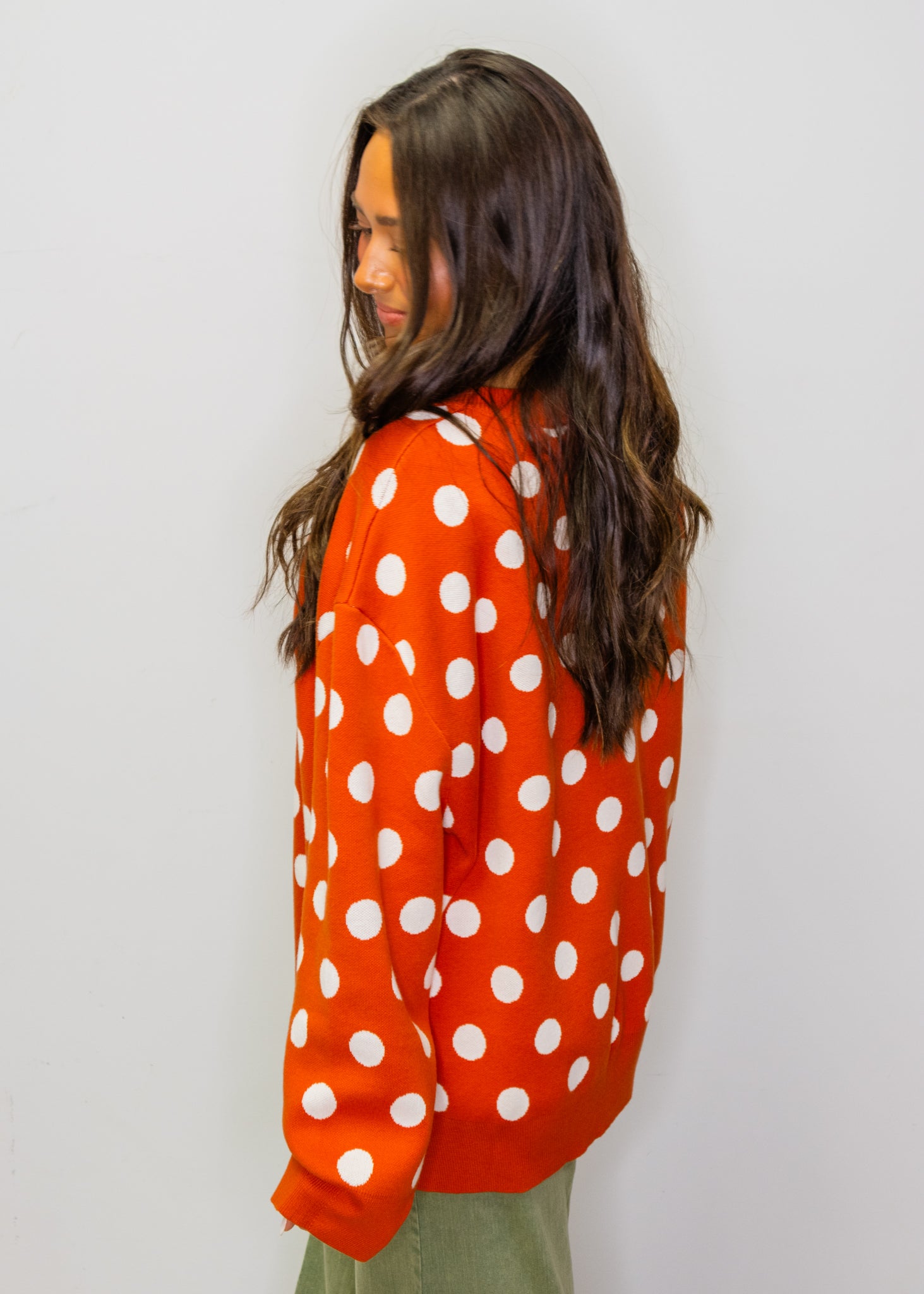 Orange Polkadot Pumpkin Sweater