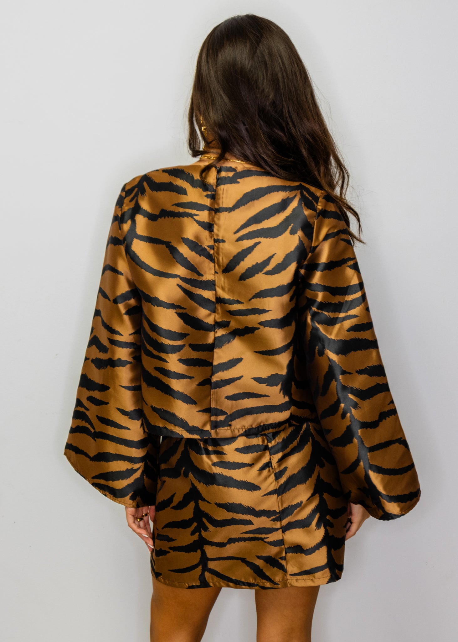 Copper & Black Satin Tiger Skirt