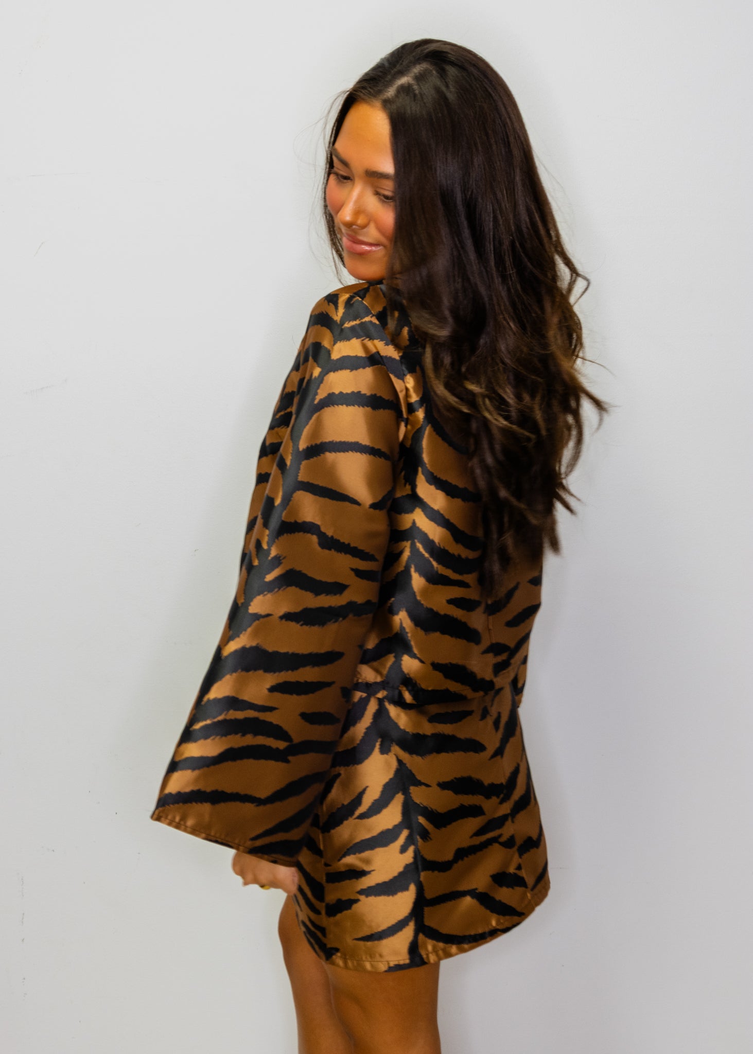 Copper & Black Satin Tiger Skirt