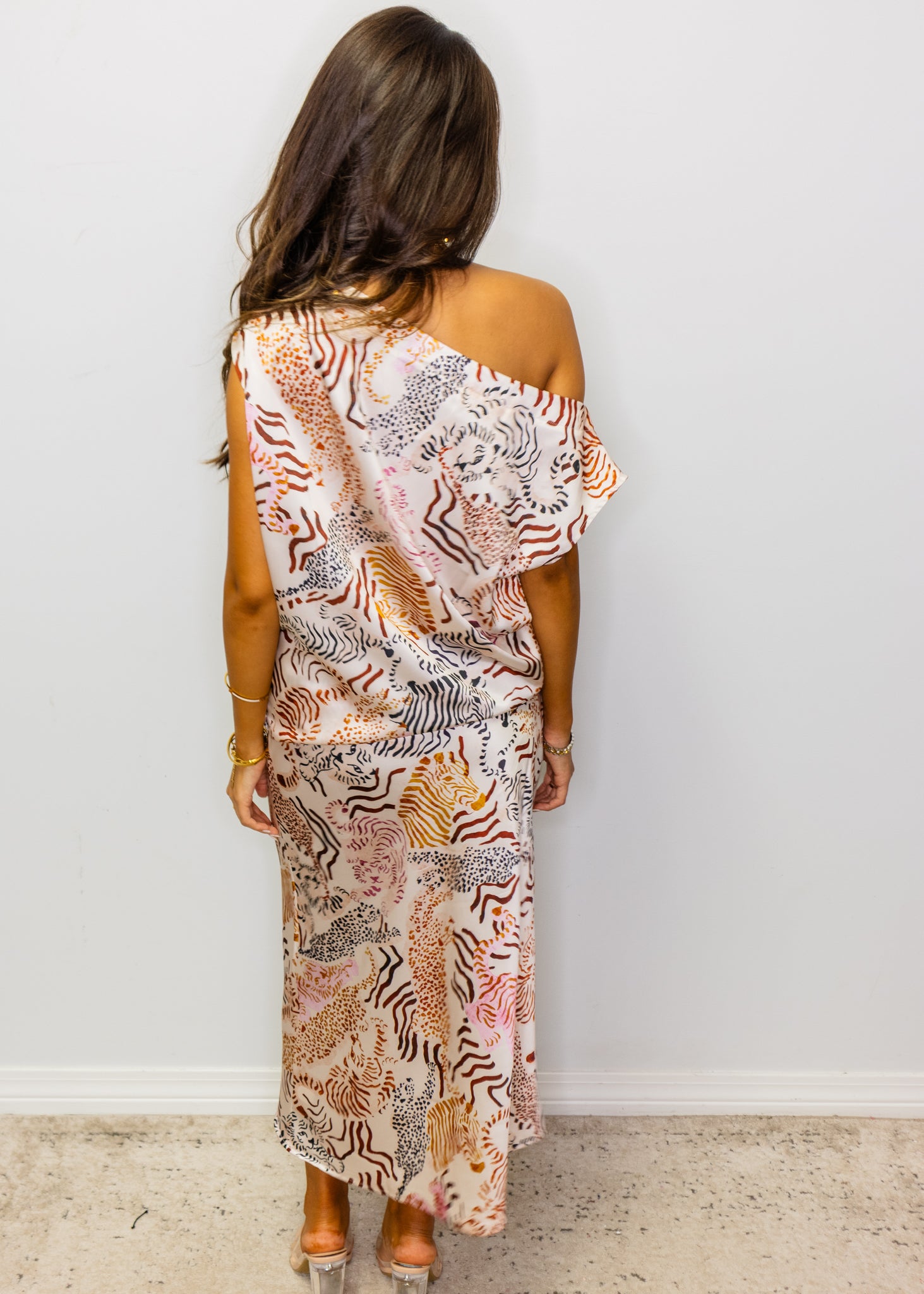 Multi Animal Print Satin Top
