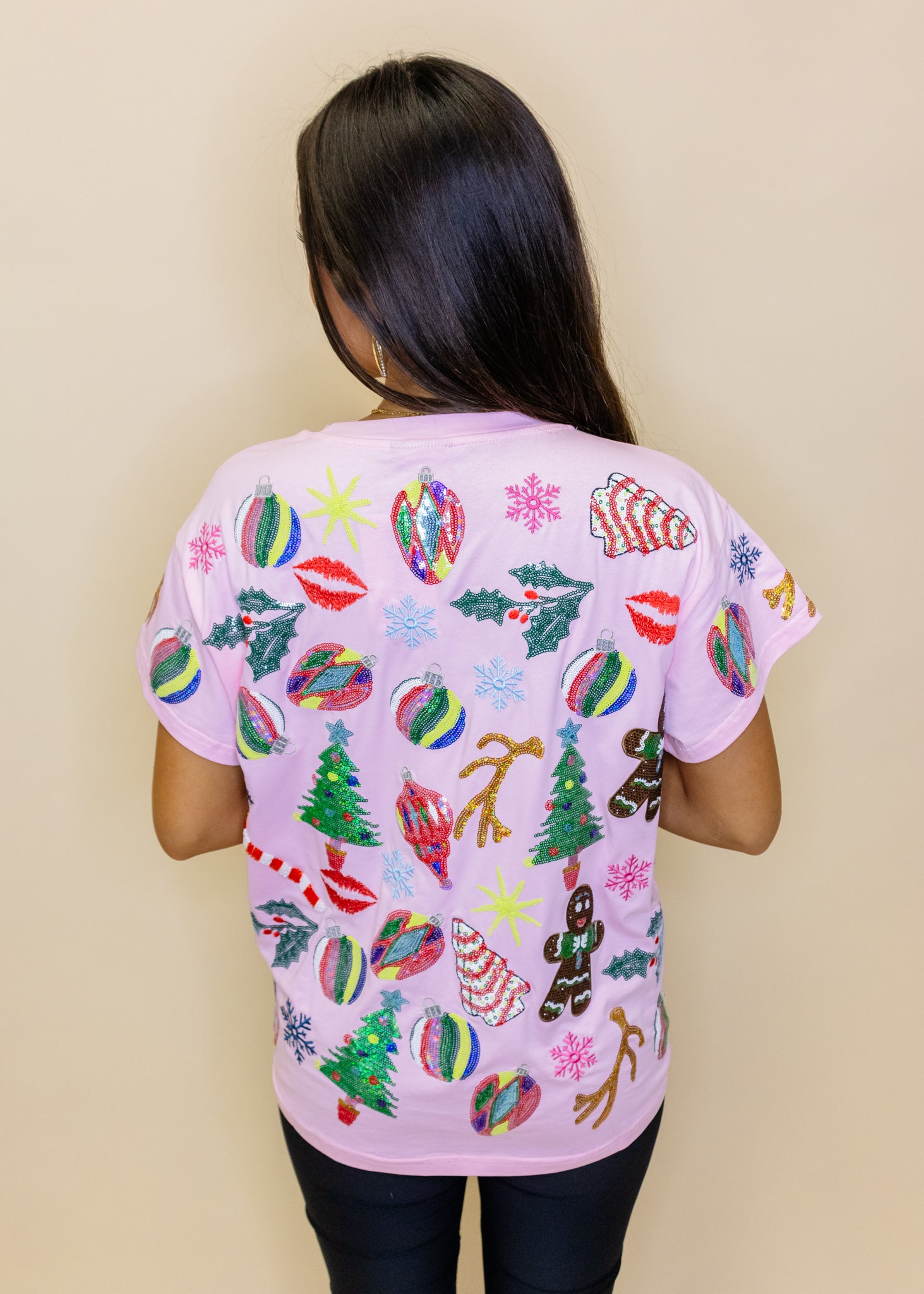 Light Pink Christmas Icons Tee