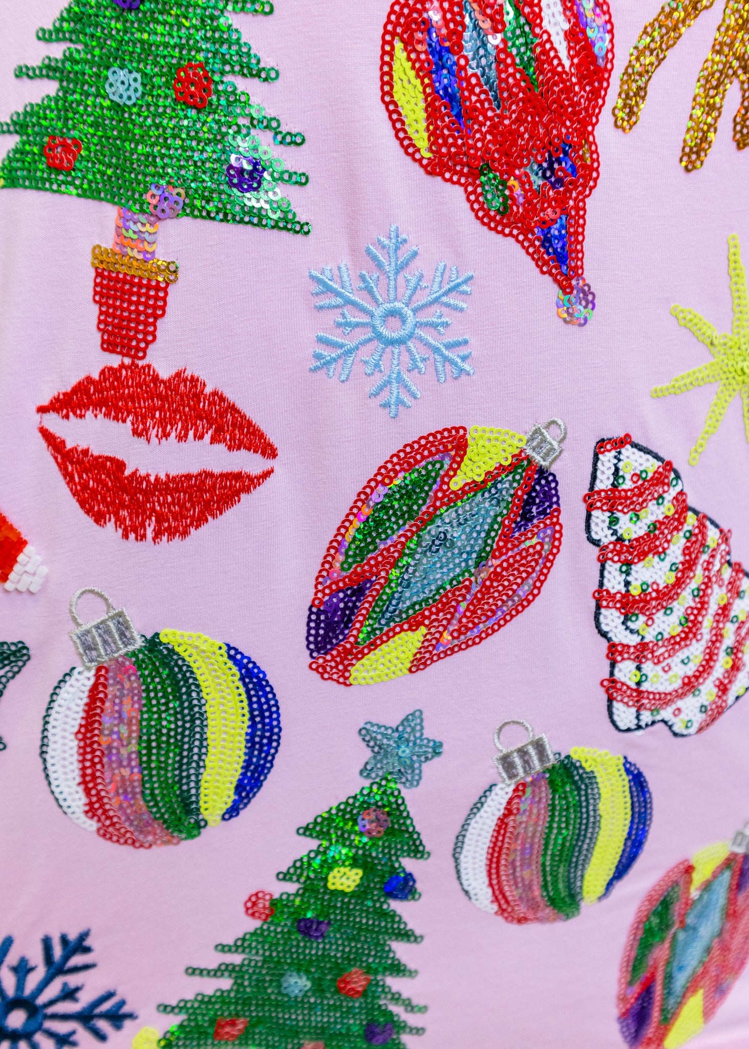 Light Pink Christmas Icons Tee