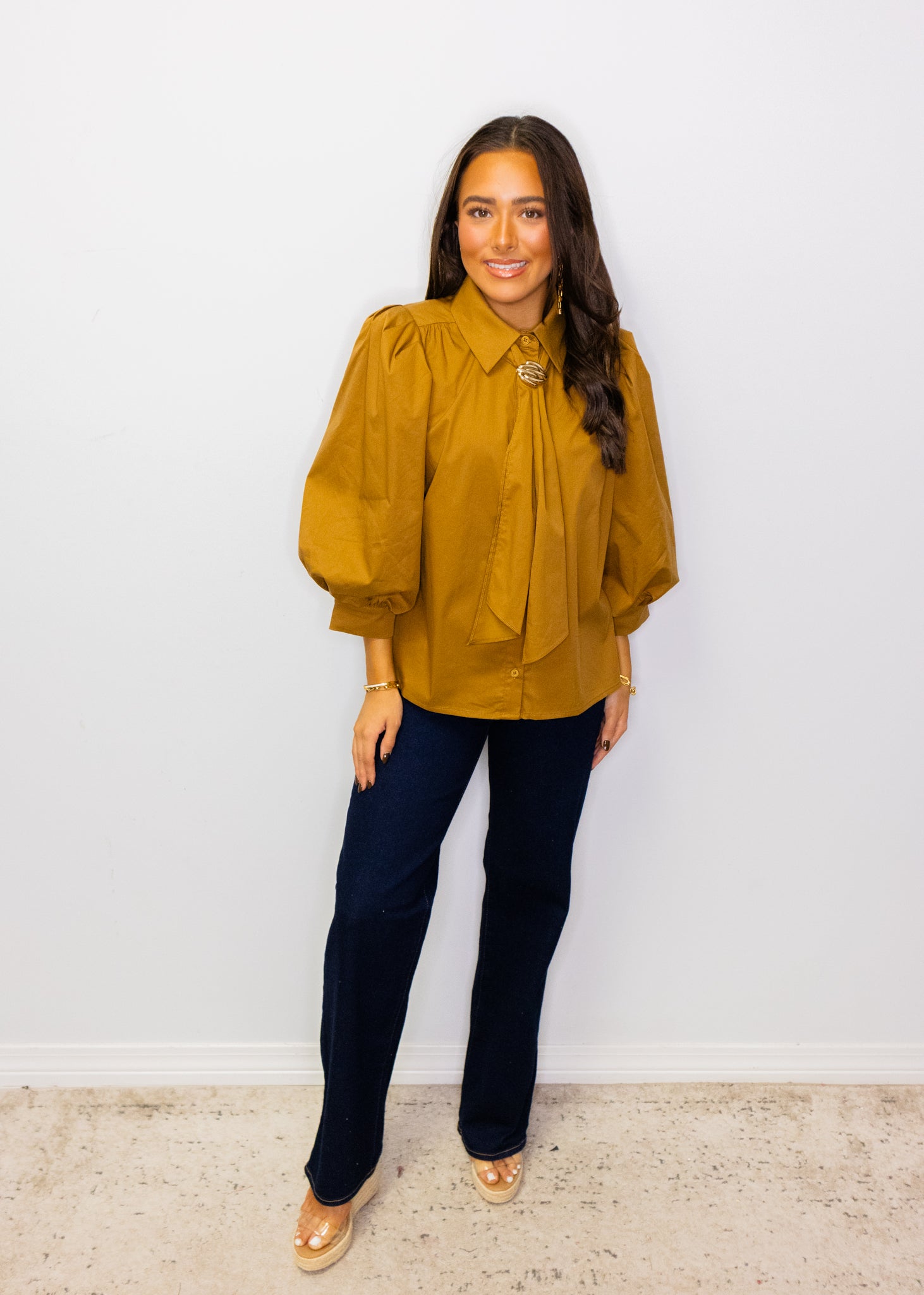 Caramel Gold Detail Top