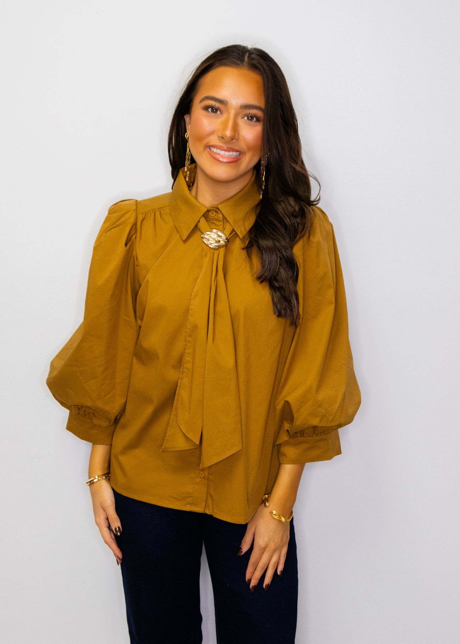 Caramel Gold Detail Top