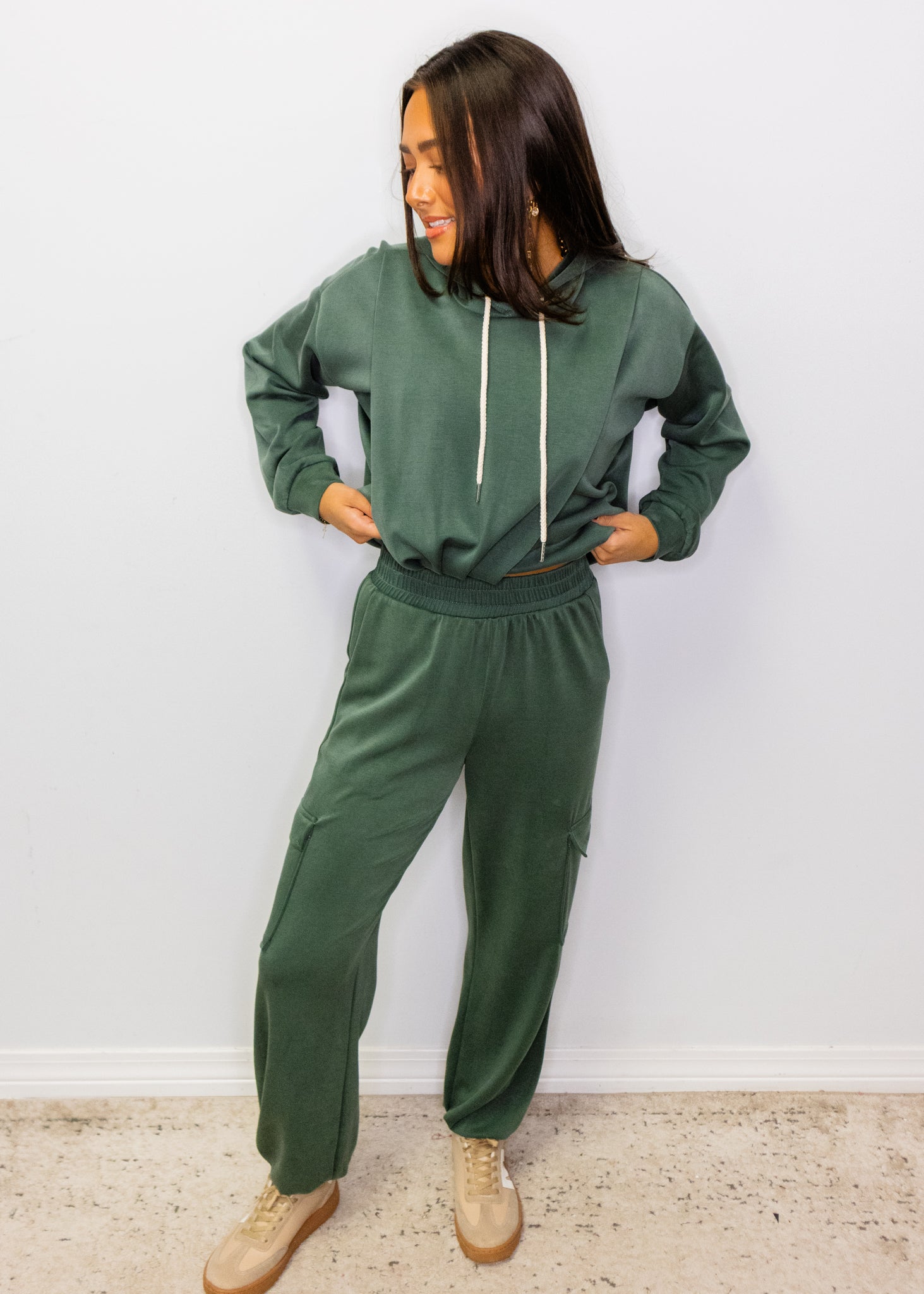 Olive Cargo Jogger Sweatpants
