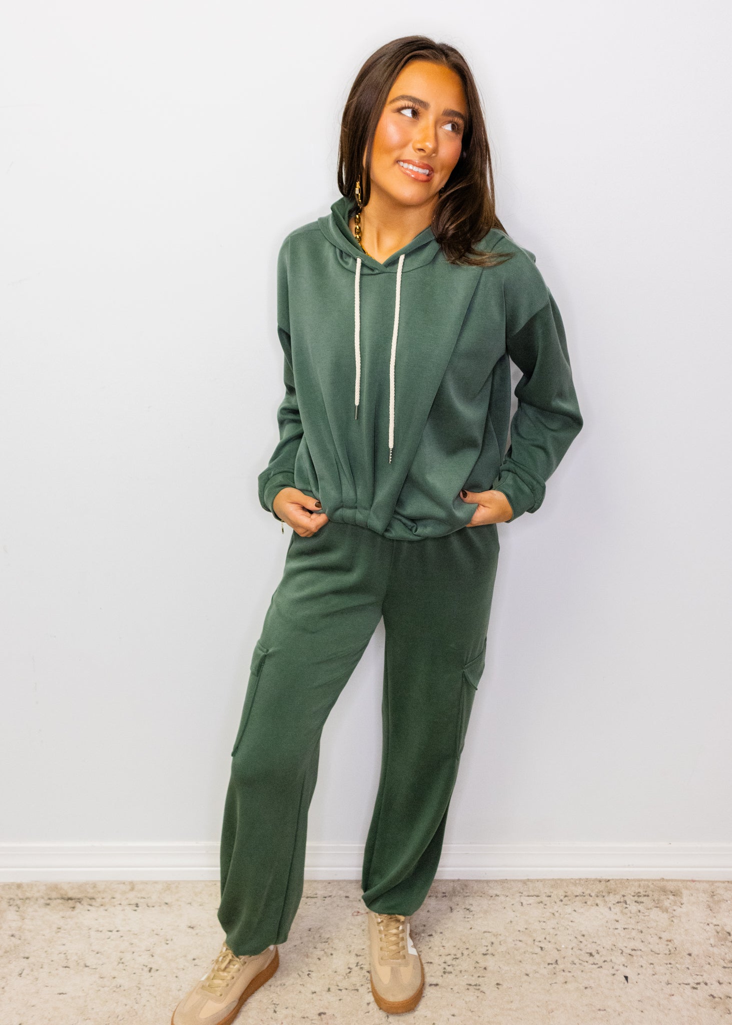 Olive Cargo Jogger Sweatpants