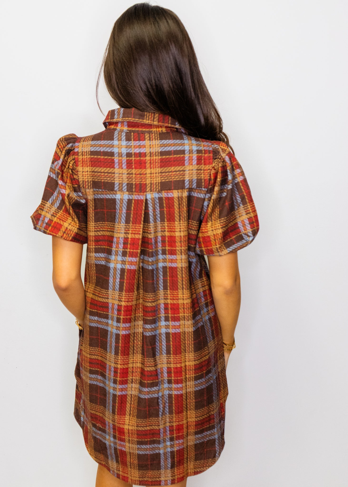 Brown Multi Plaid Dress