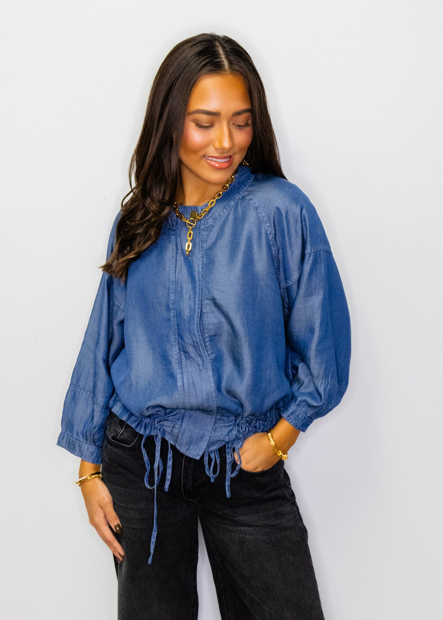 Tencel Denim 3/4 Sleeve Jacket