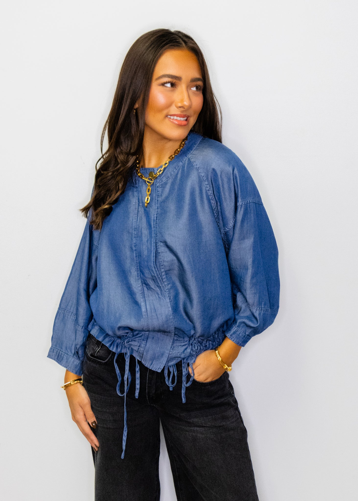 Tencel Denim 3/4 Sleeve Jacket