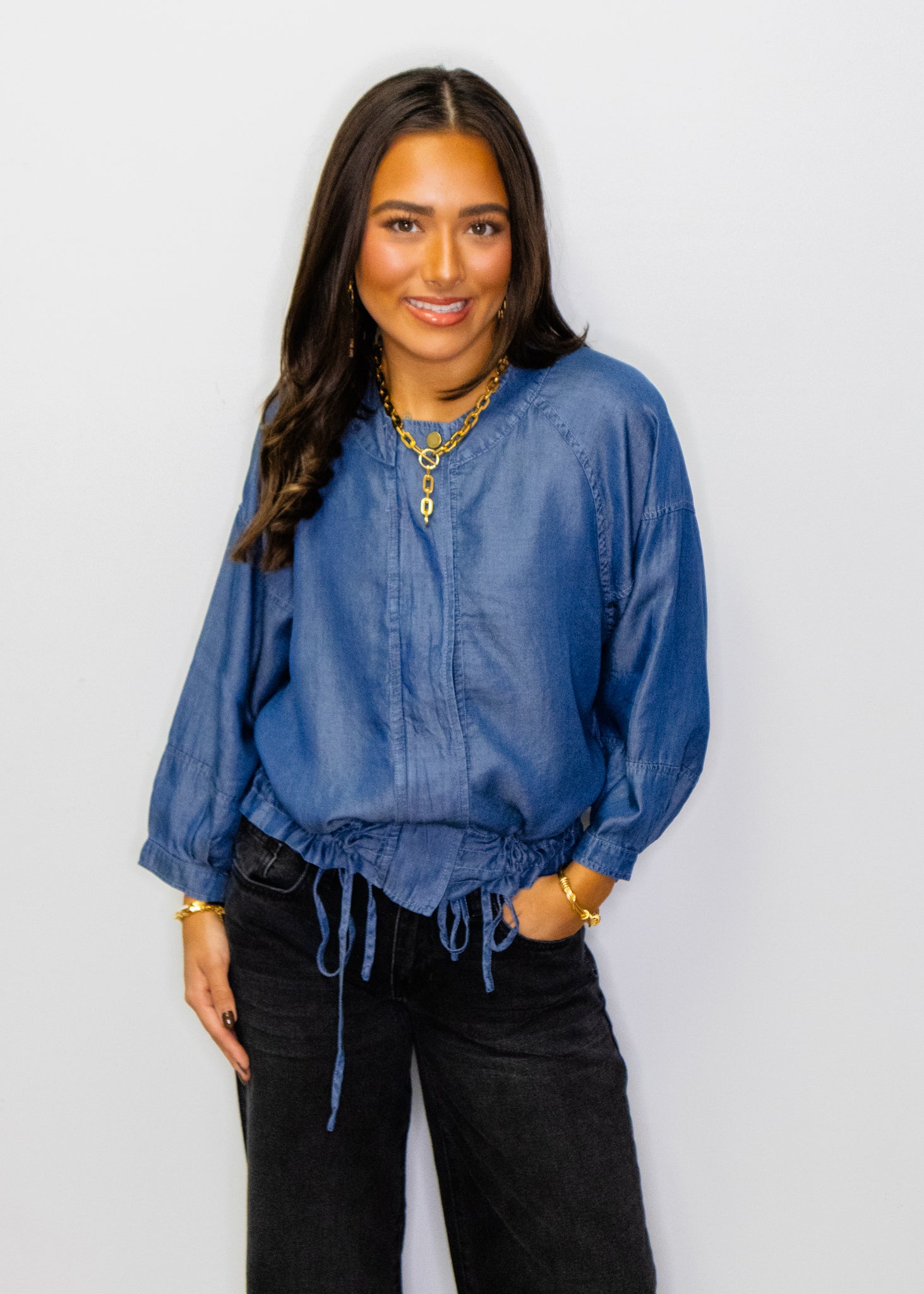 Tencel Denim 3/4 Sleeve Jacket
