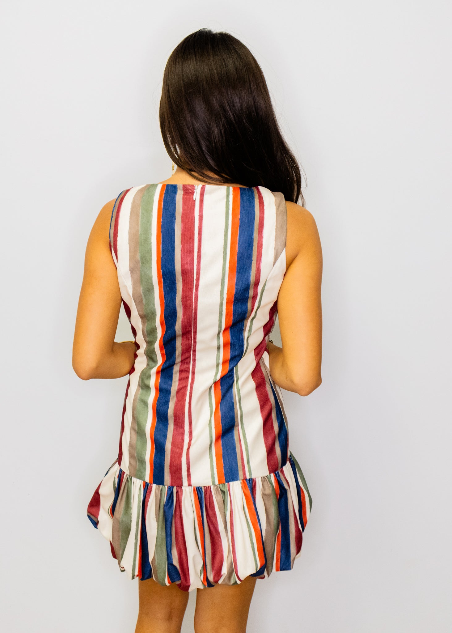 Multi Stripe Bubble Hem Dress