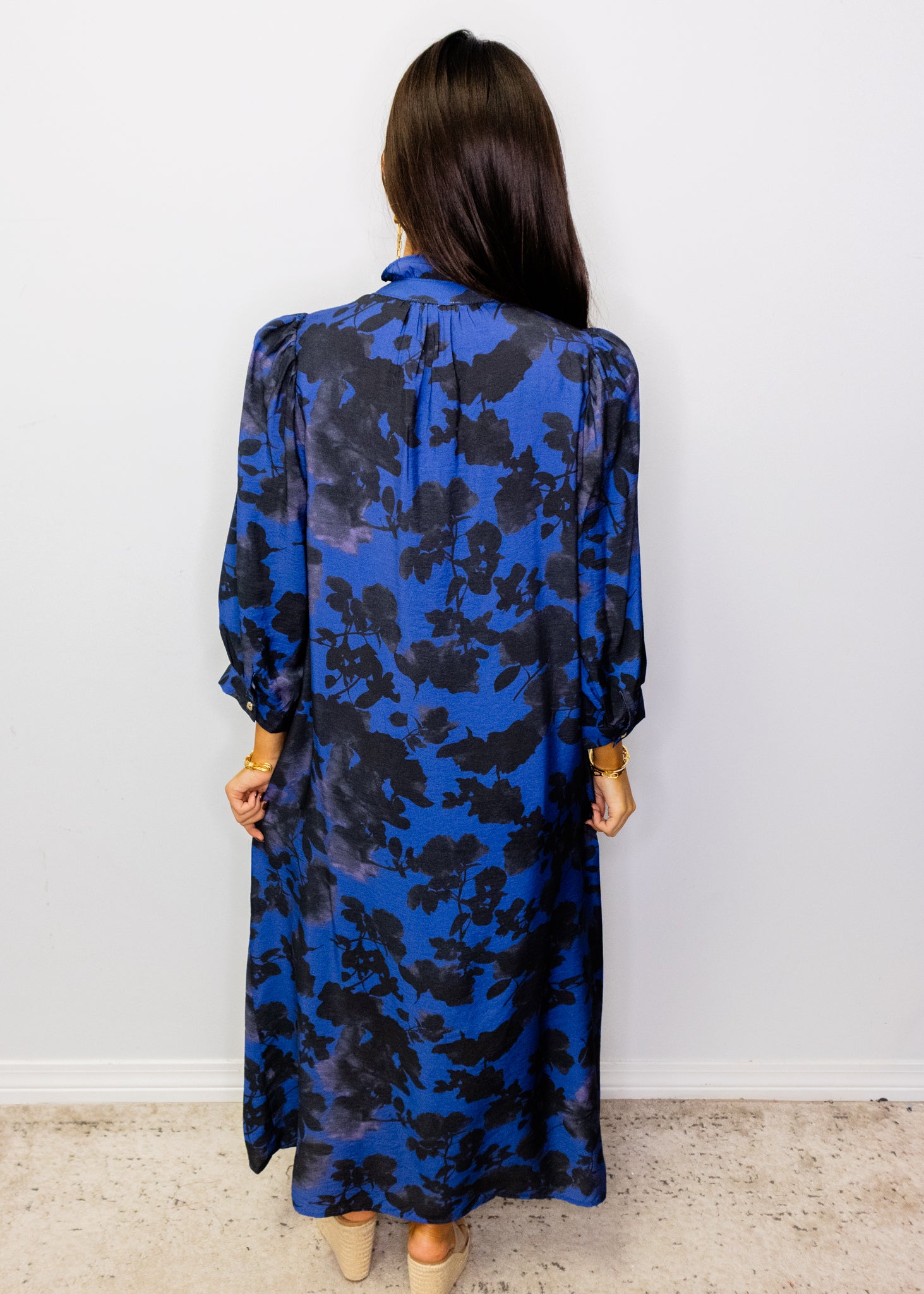 Midnight Blue Floral Maxi Dress