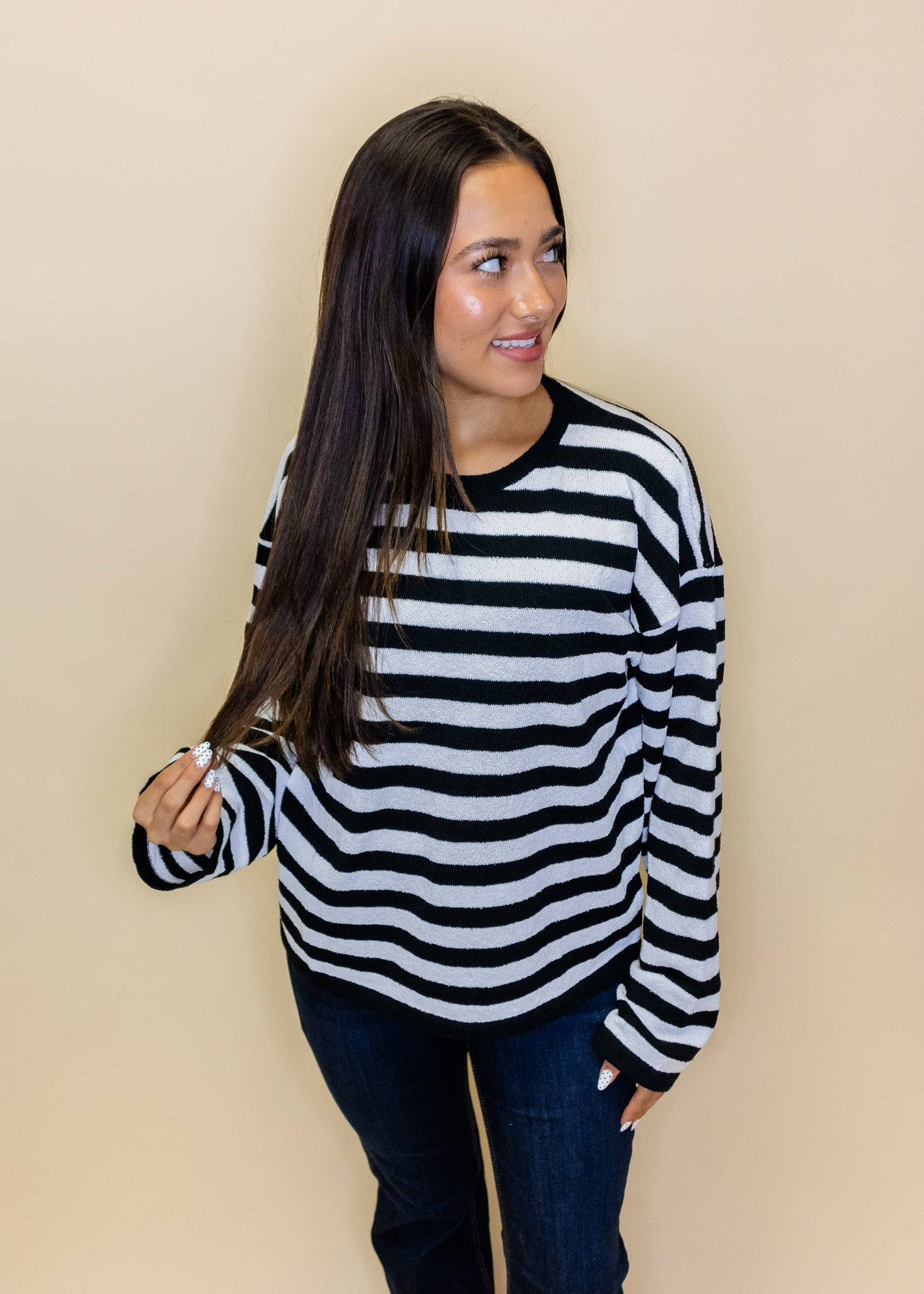 Black & White Stripe Sweater