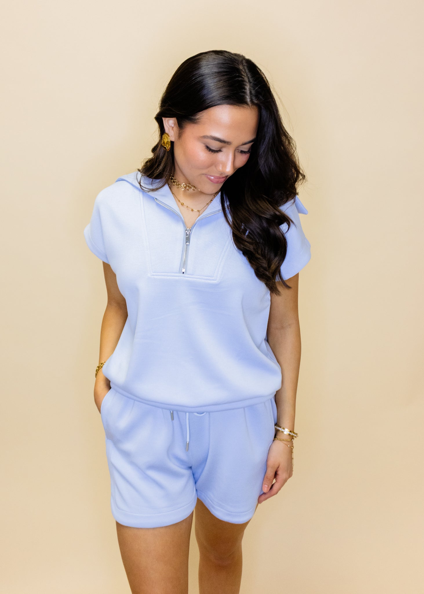 Periwinkle Scuba Shorts Set