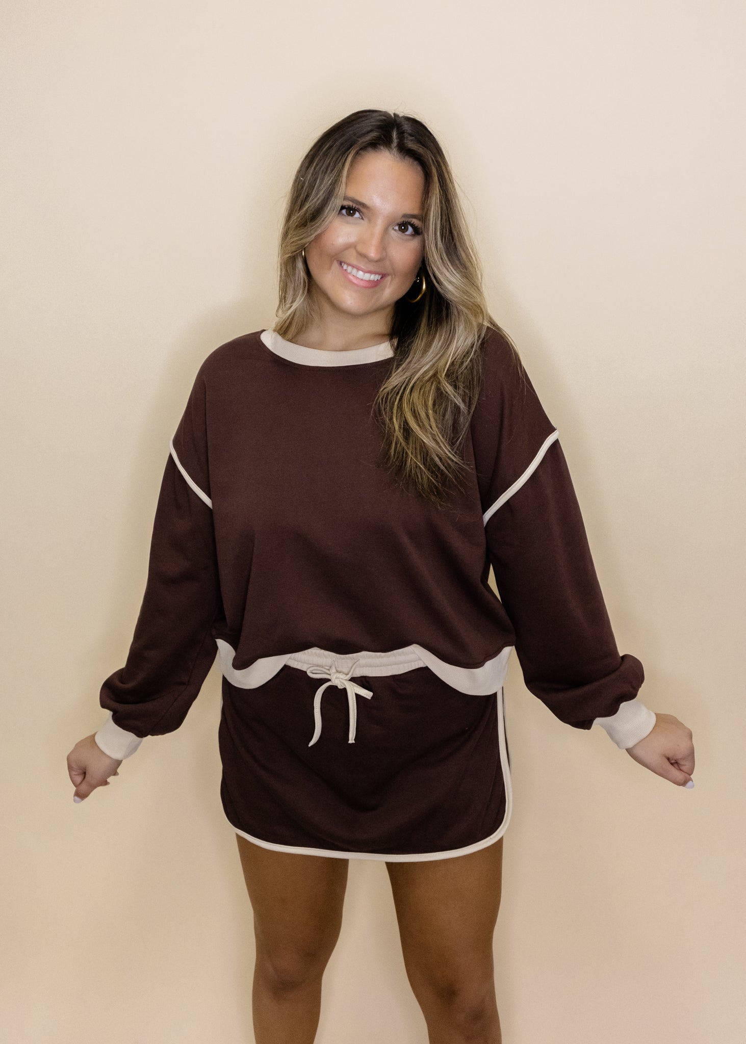 Espresso Contrast Skort Set