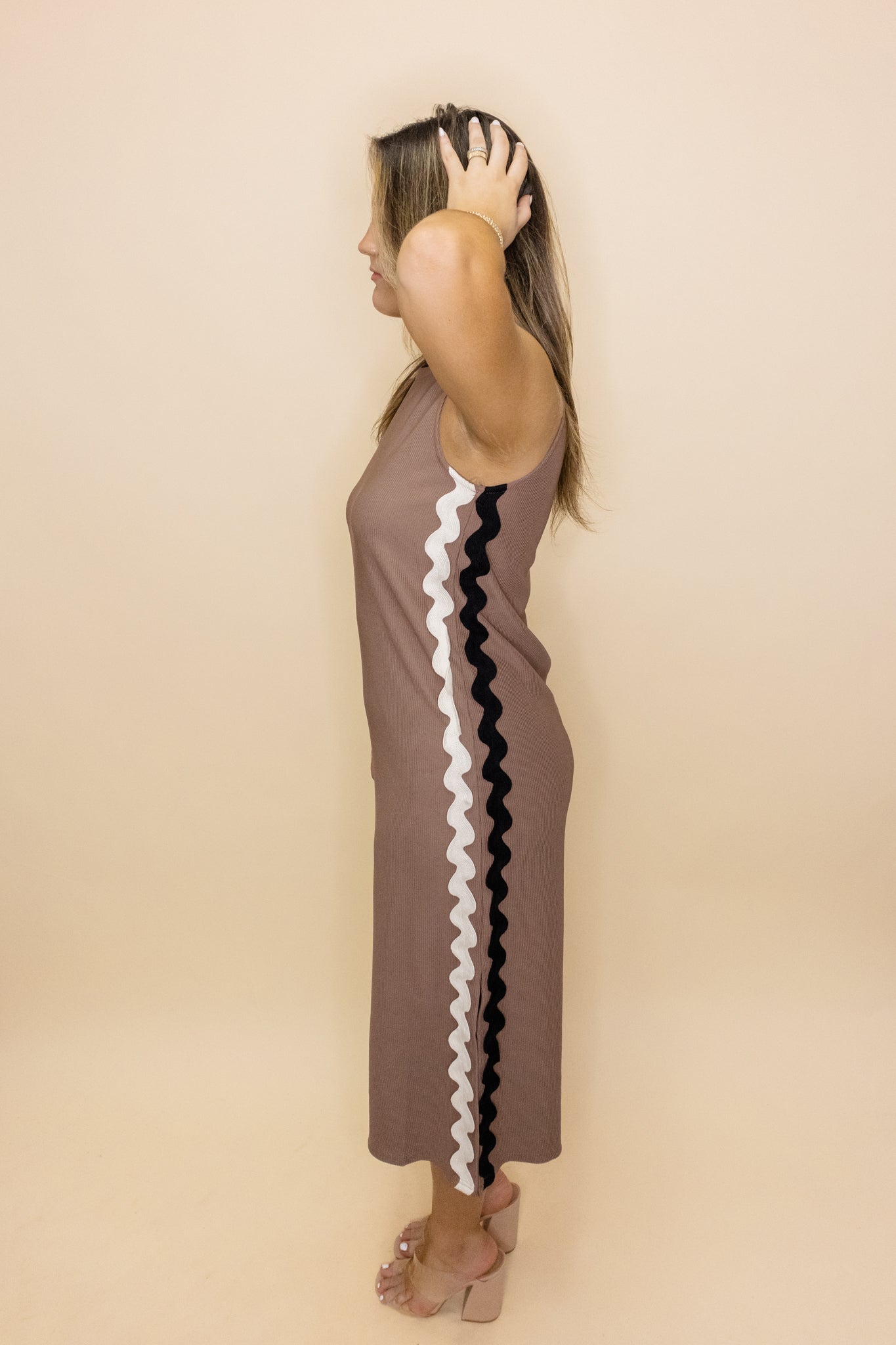 Mocha Ric Rac Midi Dress