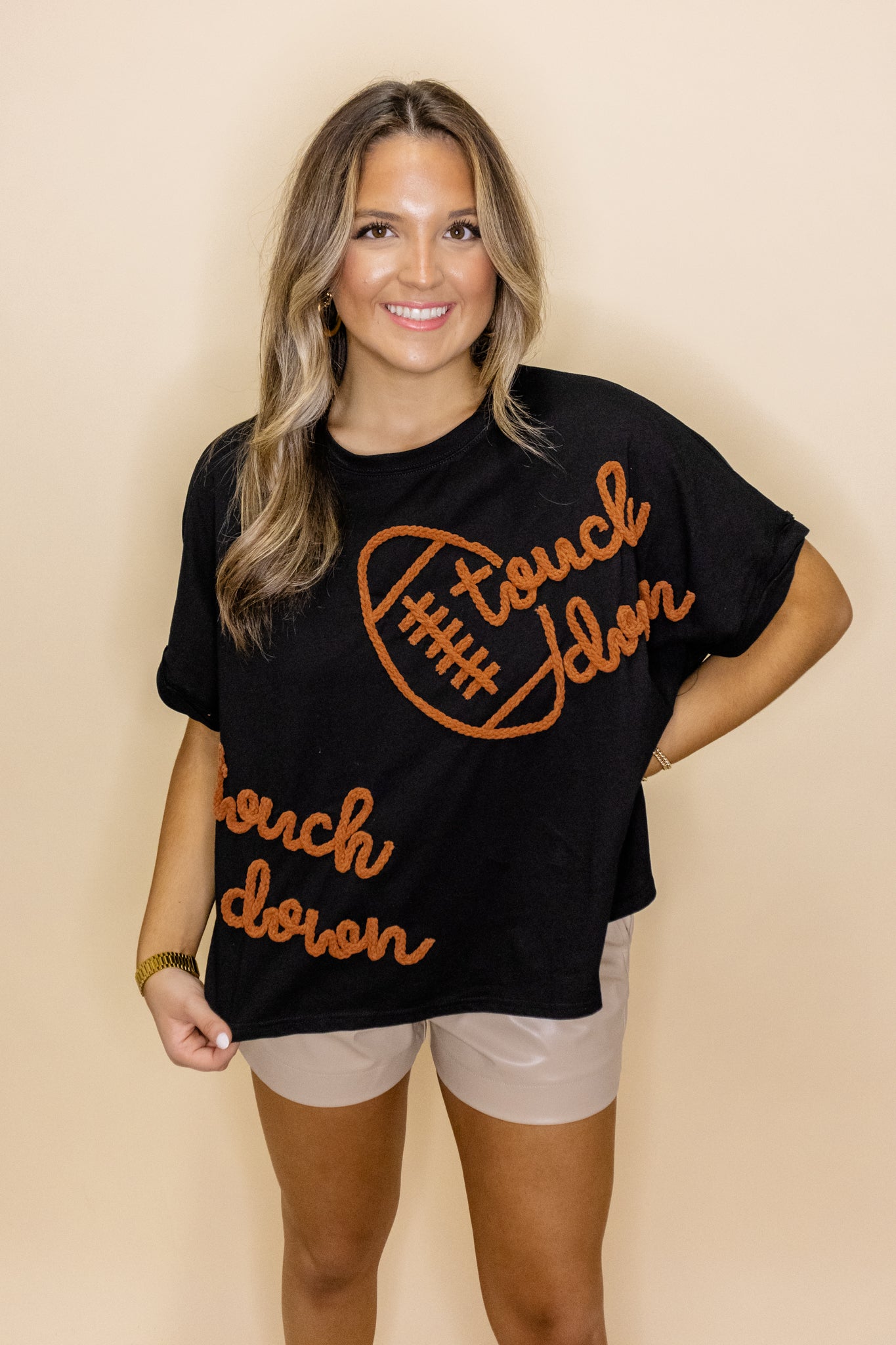 Black Touch Down Script Top