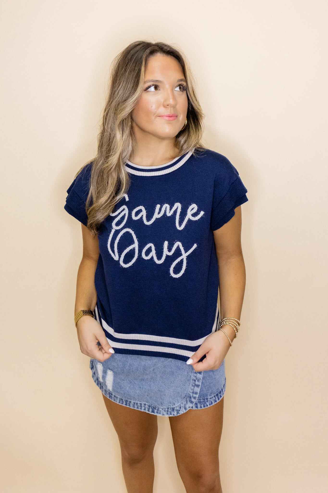 Navy & Silver Game Day Sweater