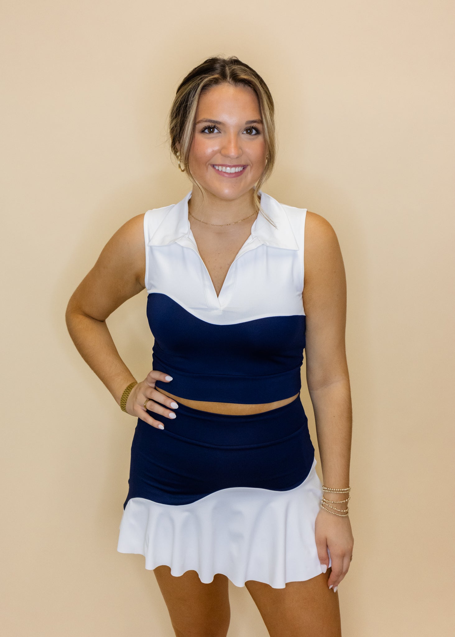 Navy & White Skort Set