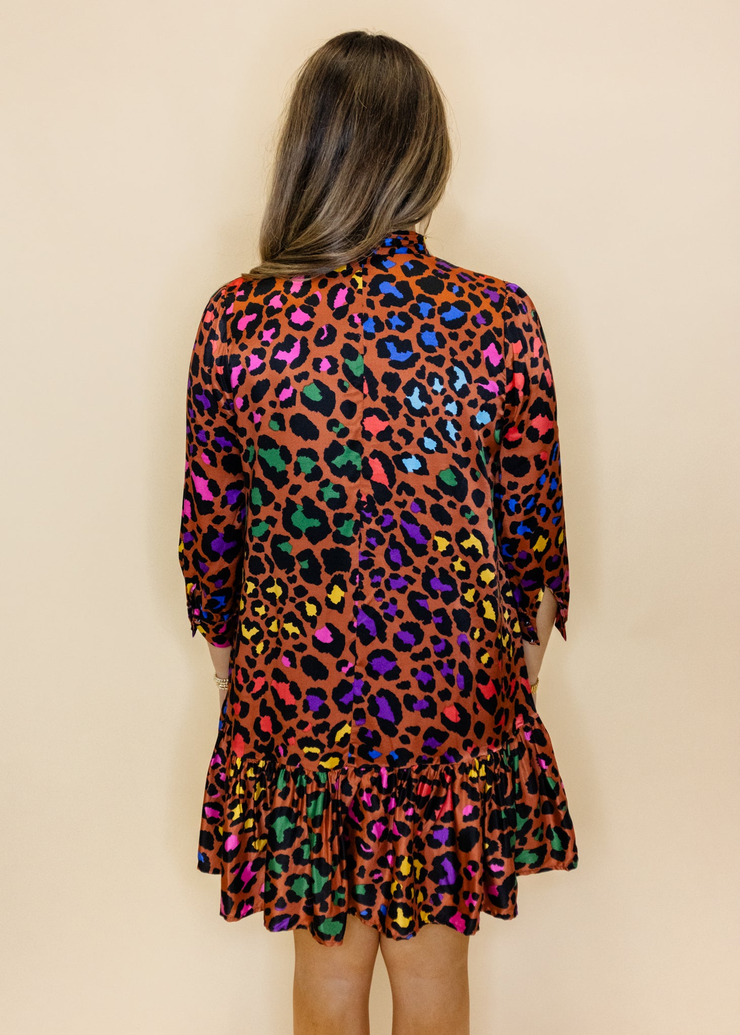 Multi Color Leopard Ruffle Dress