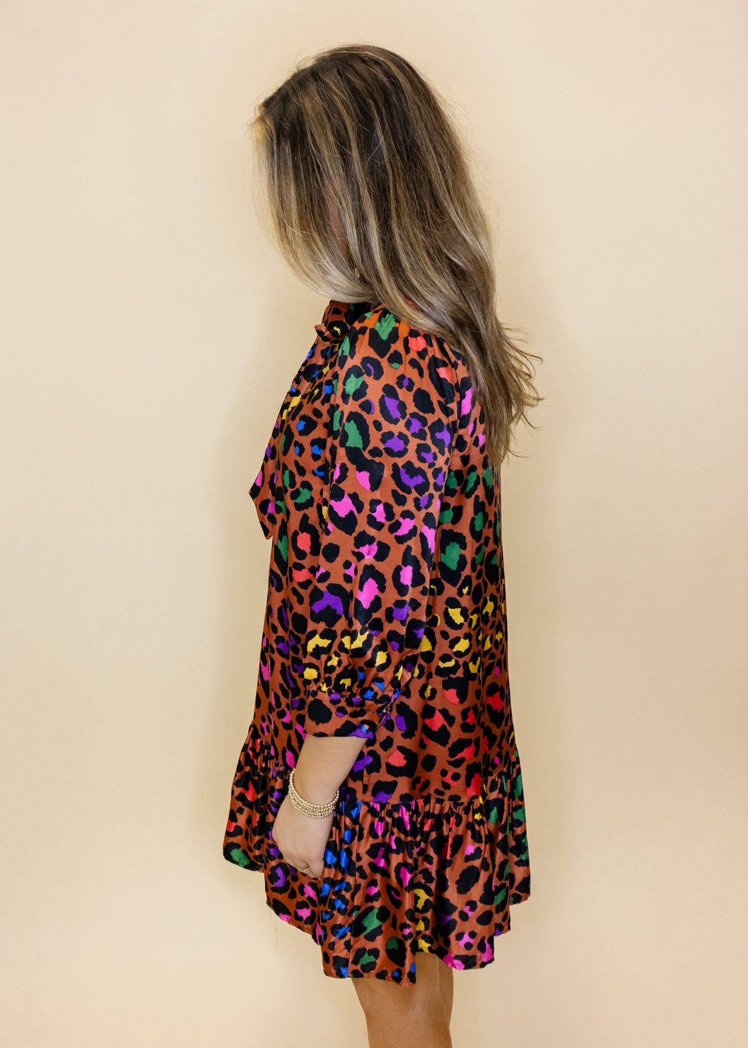 Multi Color Leopard Ruffle Dress