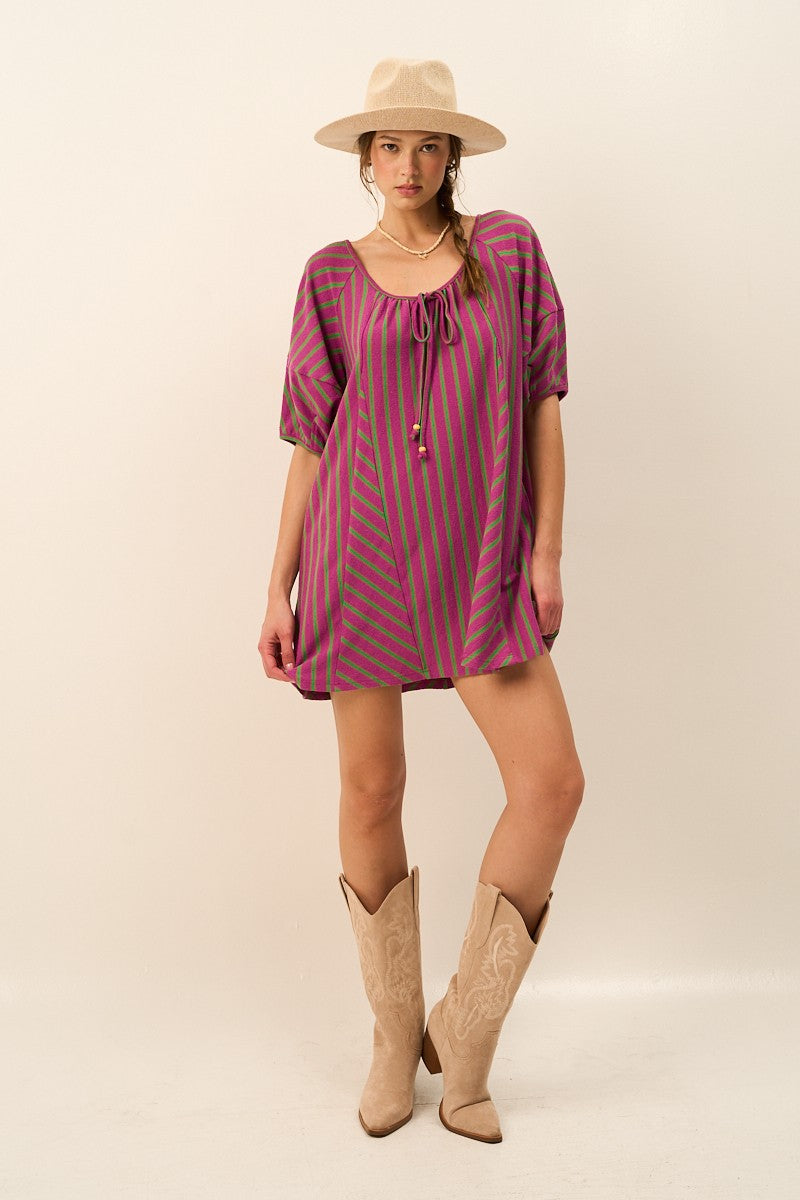 Stripe Knit Tunic Dress