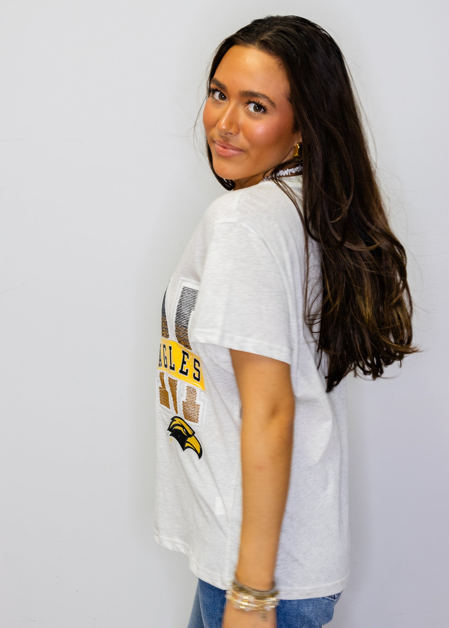 Licensed Southern Miss Rhinestone Metallic Banner Tee