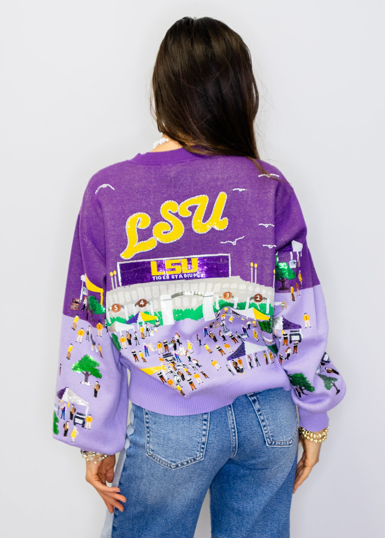 Licensed LSU Stadium Tailgate Party Button Up Cardigan