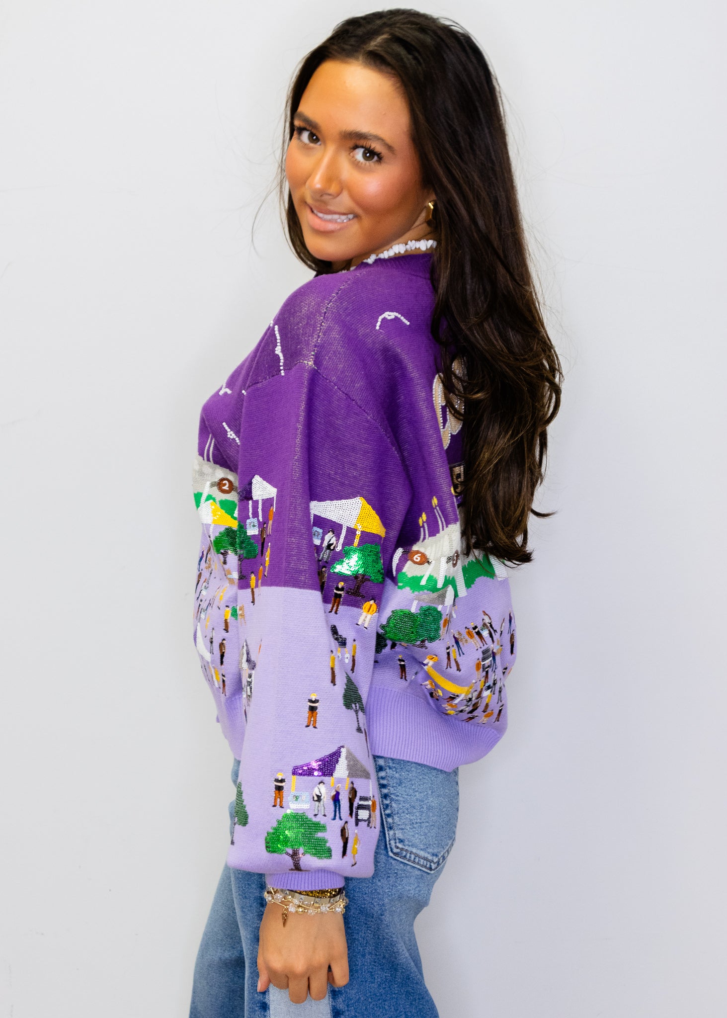 Licensed LSU Stadium Tailgate Party Button Up Cardigan